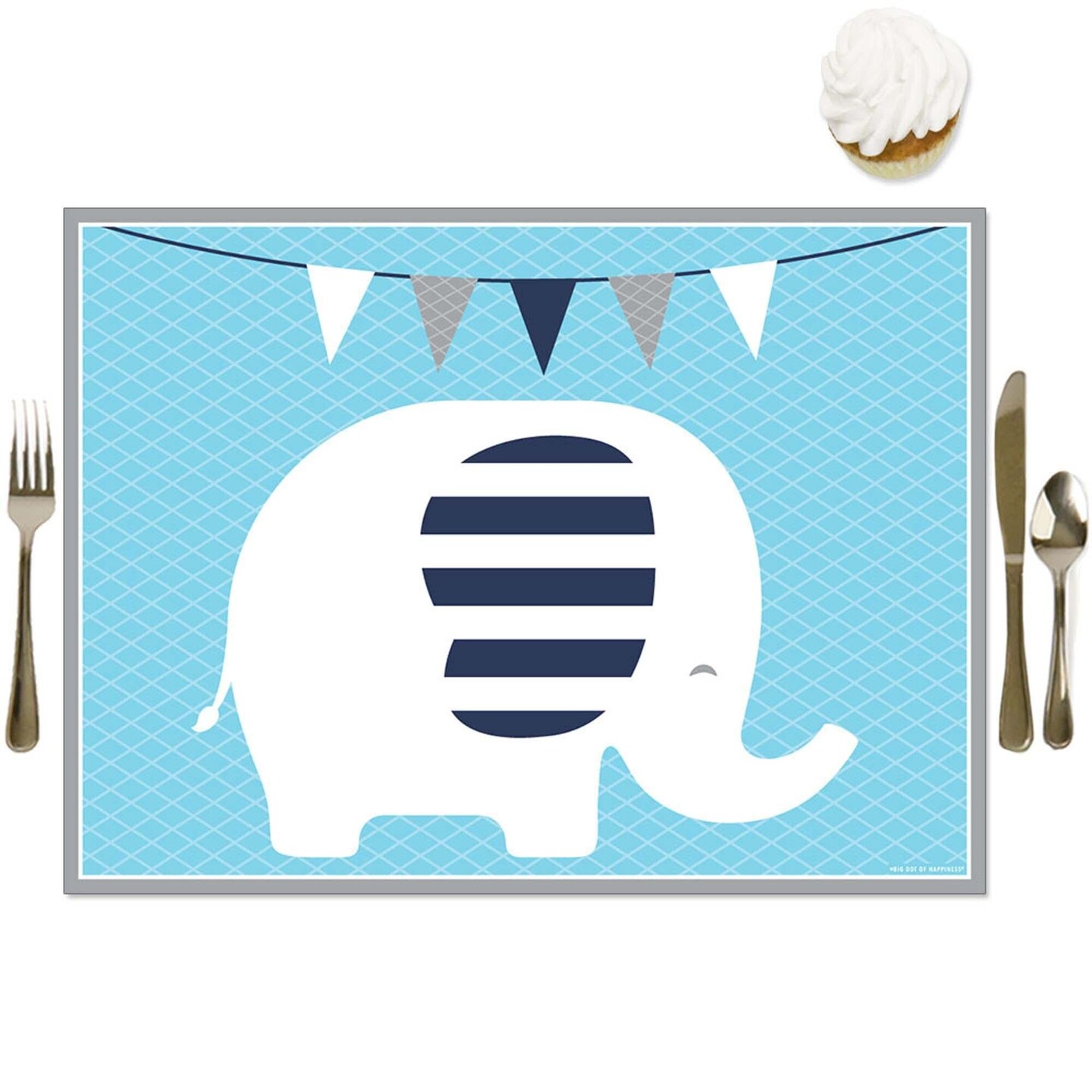 Big Dot of Happiness Blue Elephant Party Table Decorations Boy Baby Shower or Birthday Party