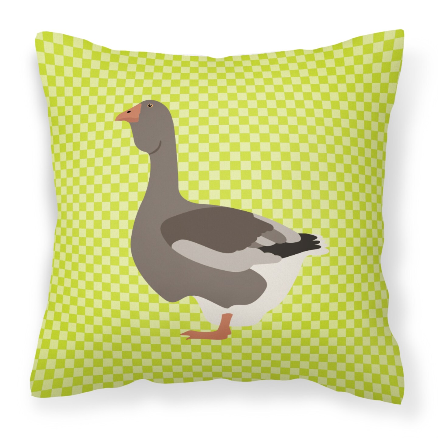 Caroline's Treasures BB7723PW1414 Toulouse Goose Green Outdoor Canvas Fabric Decorative Pillow, 14" x 3" x 14"