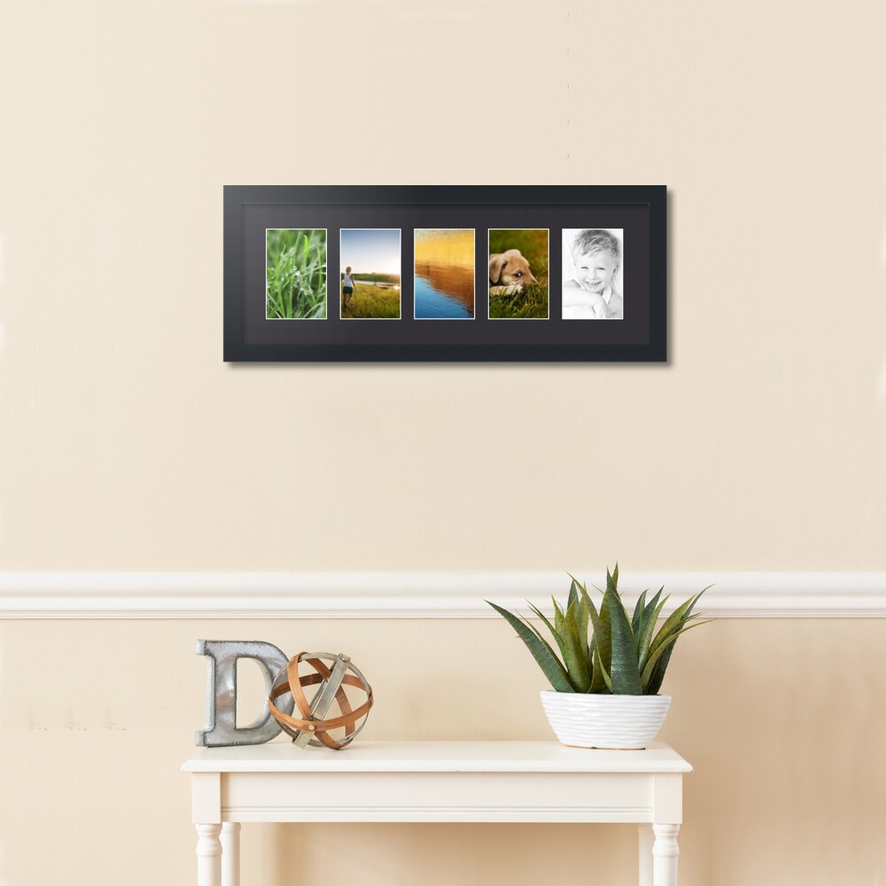 ArtToFrames Collage Photo Picture Frame with 5 - 4x6 inch Openings, Framed in Black with Over 62 Mat Color Options and Plexi Glass (CSM-3926-153)