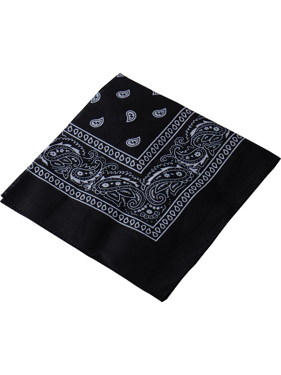 12 Black Cowboy Cowgirl Western Bandana Head Scarf Costume Accessory