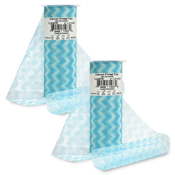 Premium Zig Zag Printed Tulle Spool of 6&#x22; X 10 Yards