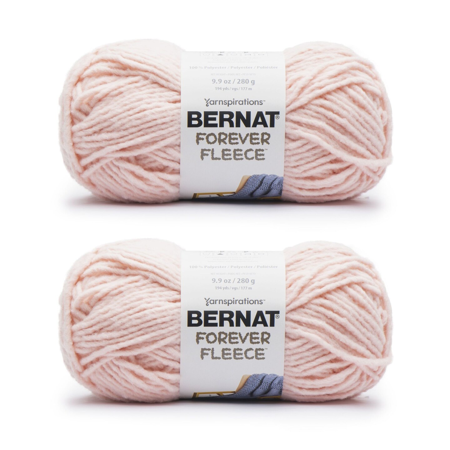 Bernat Forever Fleece Patchouli Yarn - 2 Pack of 280g/9.9oz - Polyester - 6 Super Bulky - 194 Yards - Knitting/Crochet
