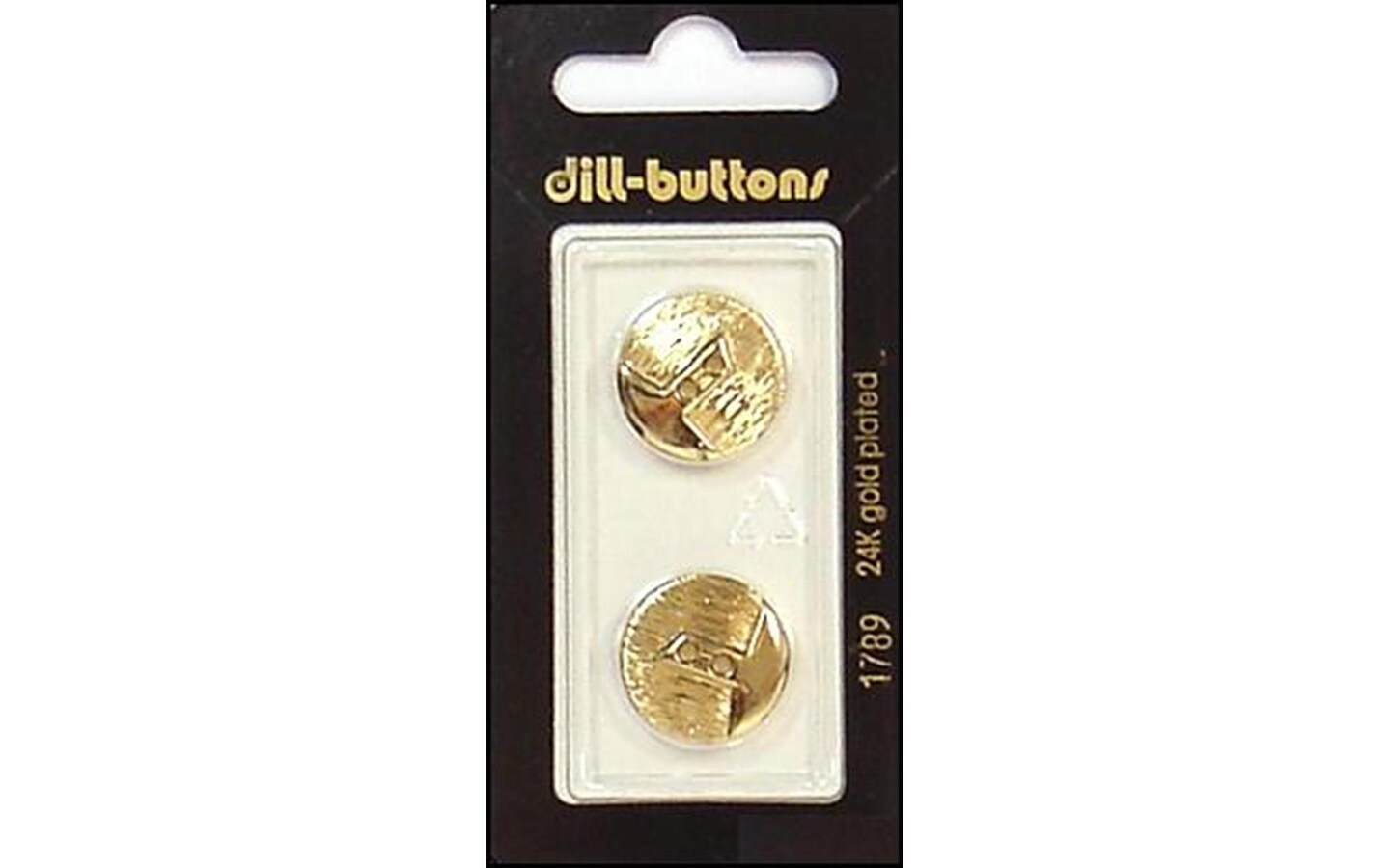 Dill Buttons 18mm 2pc 2 Hole Gold