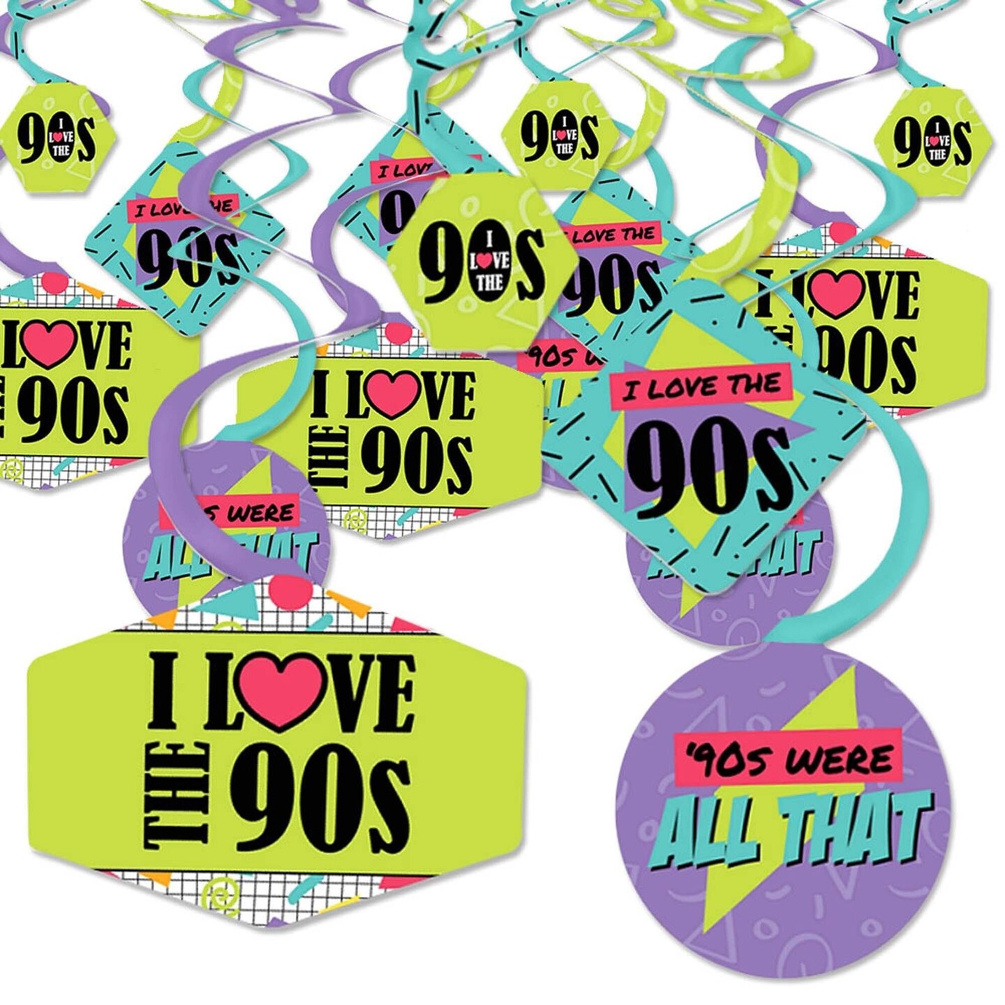 Big Dot Of Happiness 90 S Throwback 1990s Party Hanging Decor Party