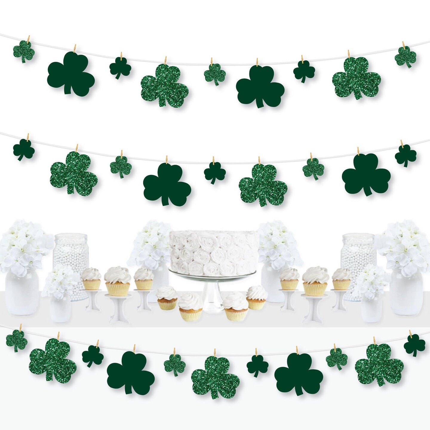 Big Dot of Happiness St. Patrick&#x27;s Day - Saint Paddy&#x27;s Day Party DIY Decorations - Clothespin Garland Banner - 44 Pieces