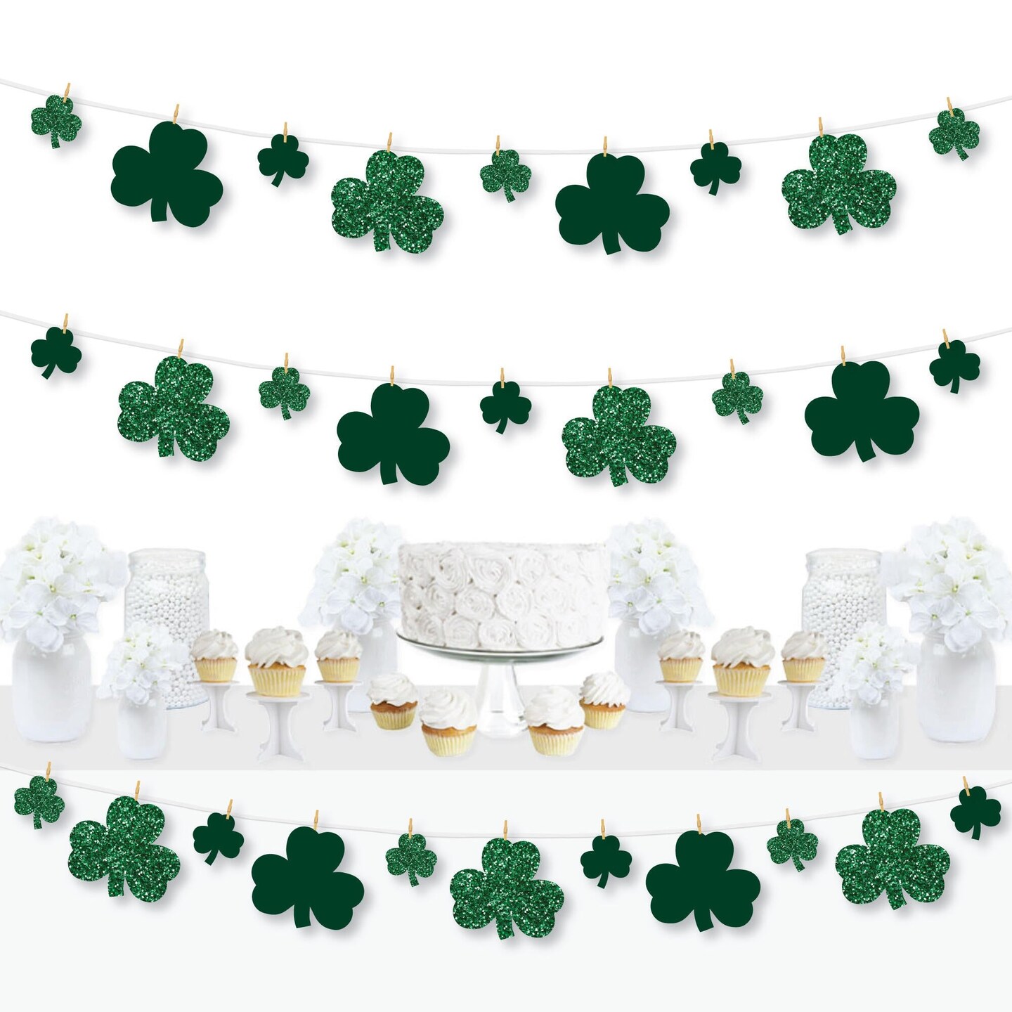 Big Dot of Happiness St. Patrick's Day - Saint Paddy's Day Party DIY Decorations - Clothespin Garland Banner - 44 Pieces