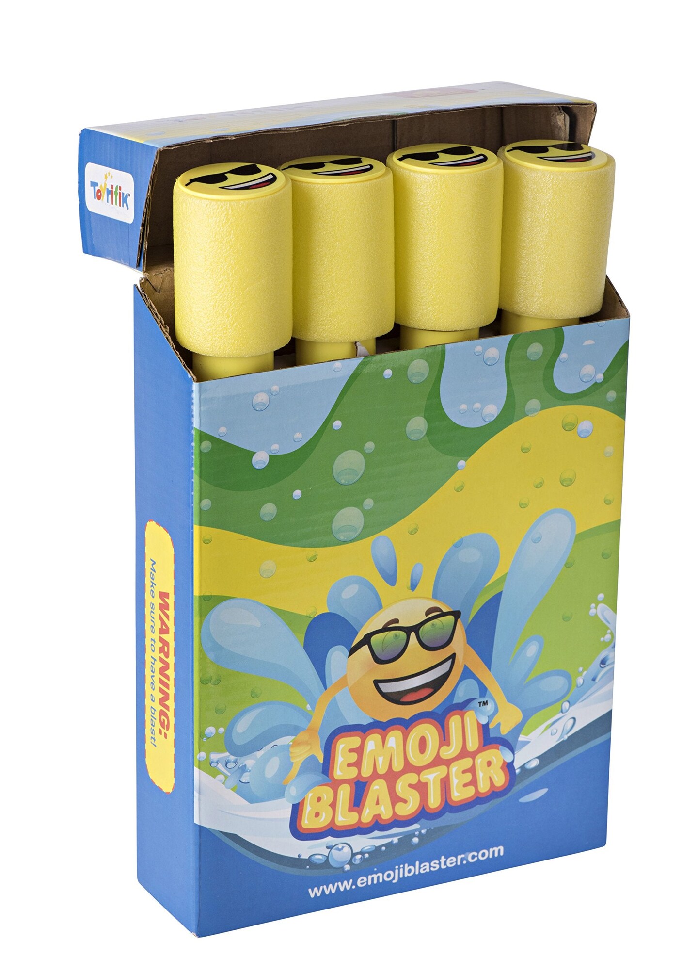 4 Pack Emoji Water Blaster - 10.5&#x22; Foam Water Gun - Light Weight Water Soaker - Water Shooter- Summer Pool Beach Water Toy For Kids