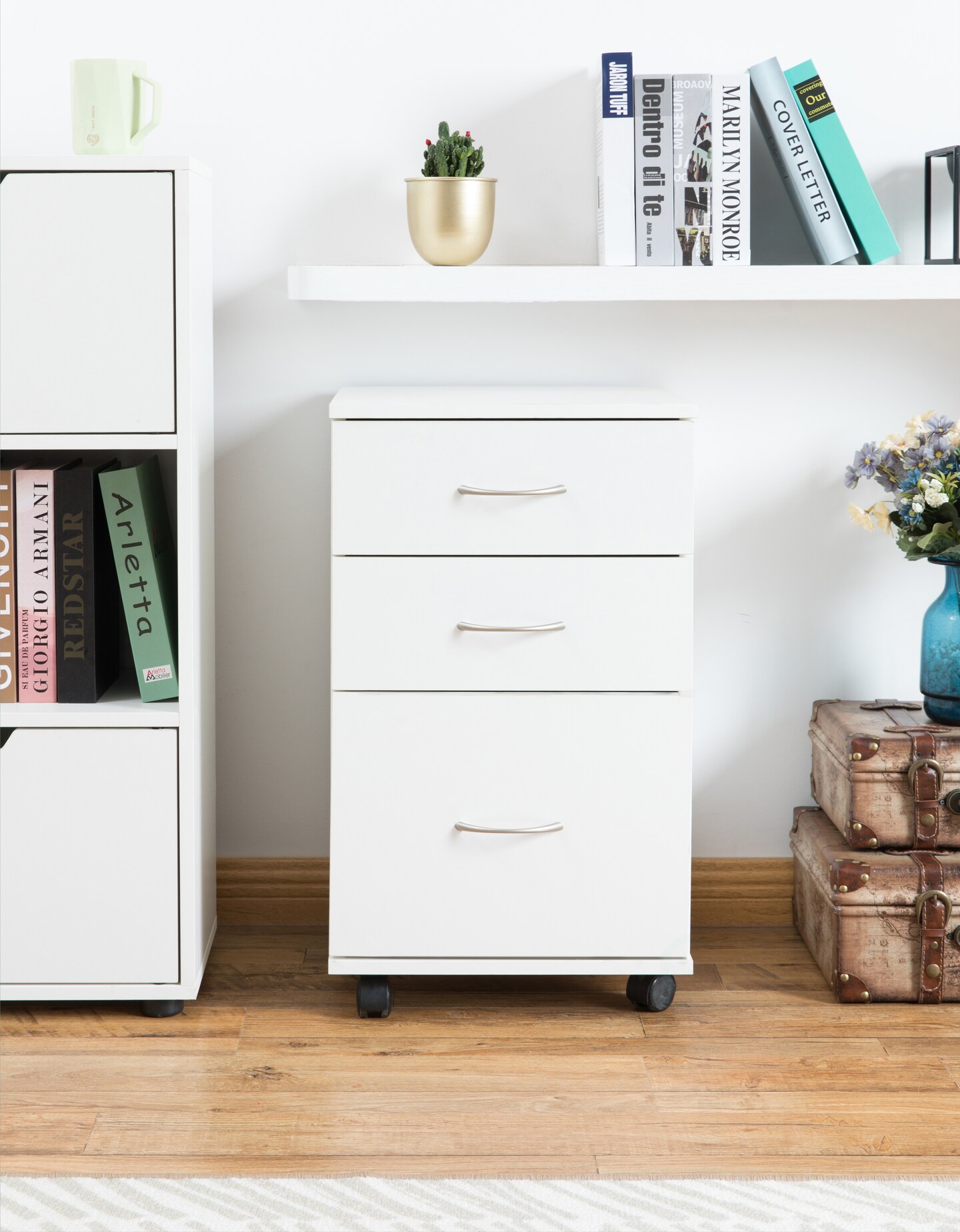 Office File Cabinet 3 Drawer Chest with Rolling Casters