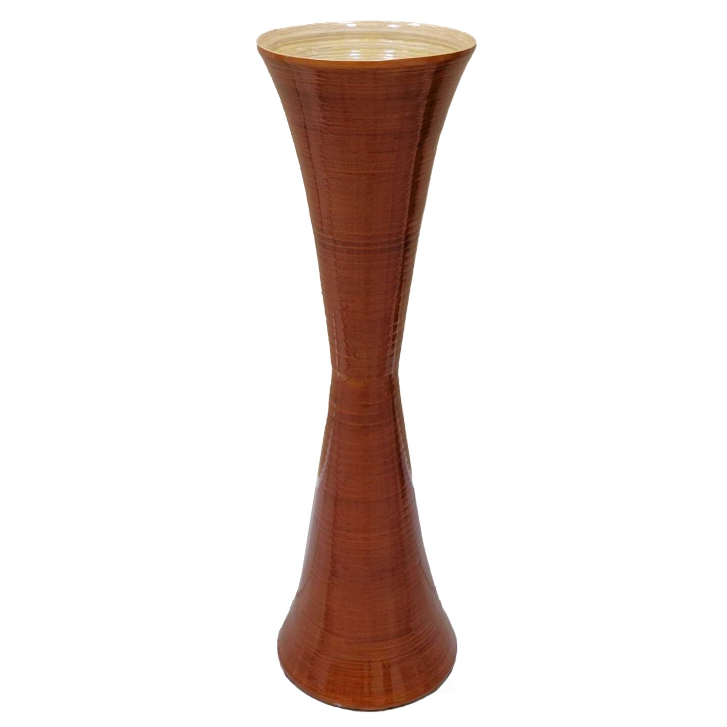 Decorative Modern Bamboo Display Floor Vase Hourglass Shape, 27 Inch