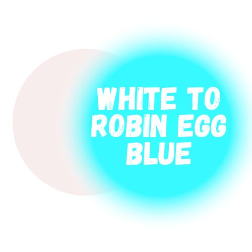 White to Robin Egg Blue Premium Glow Powder for Resin 2 Oz