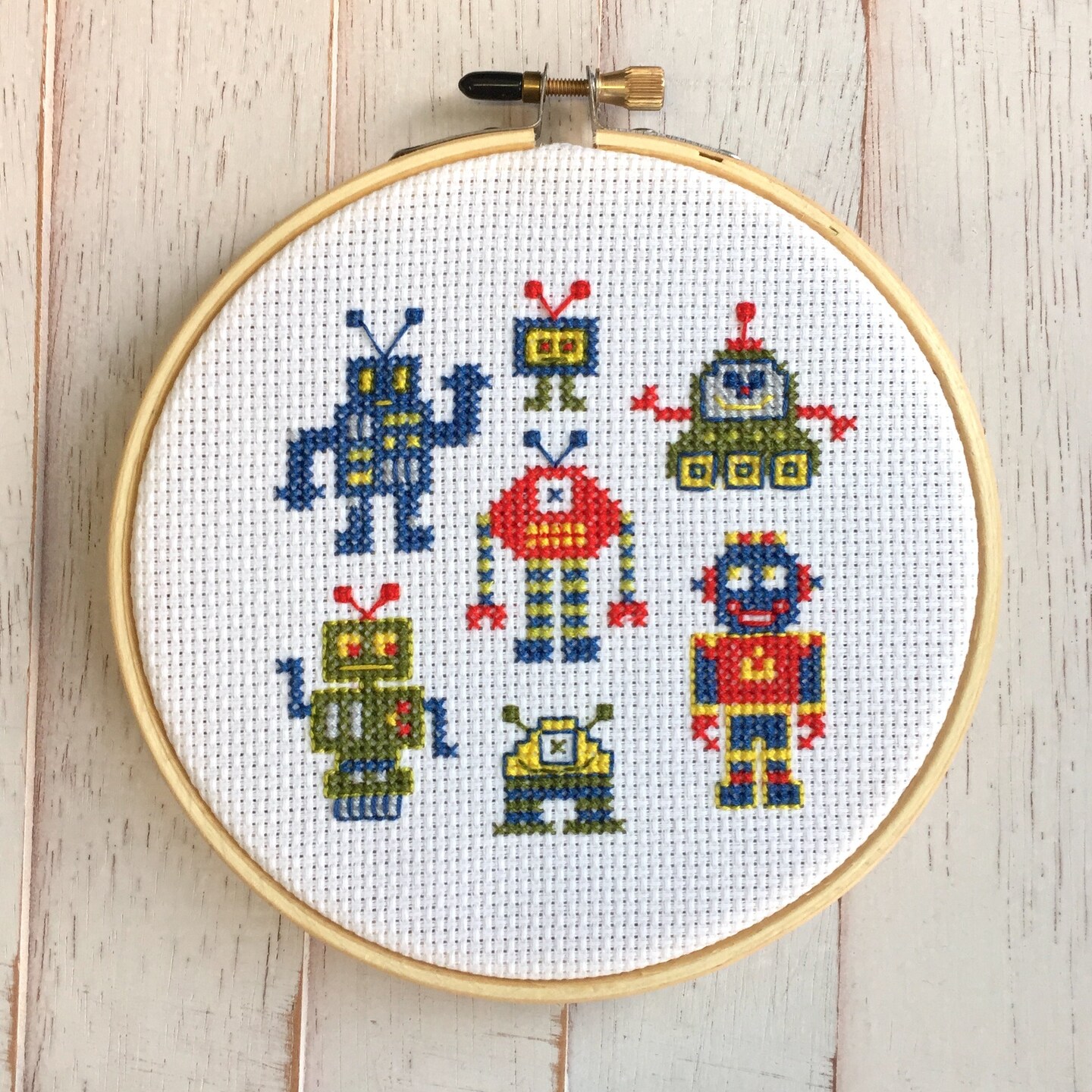 Robot Counted Cross Stitch DIY KIT