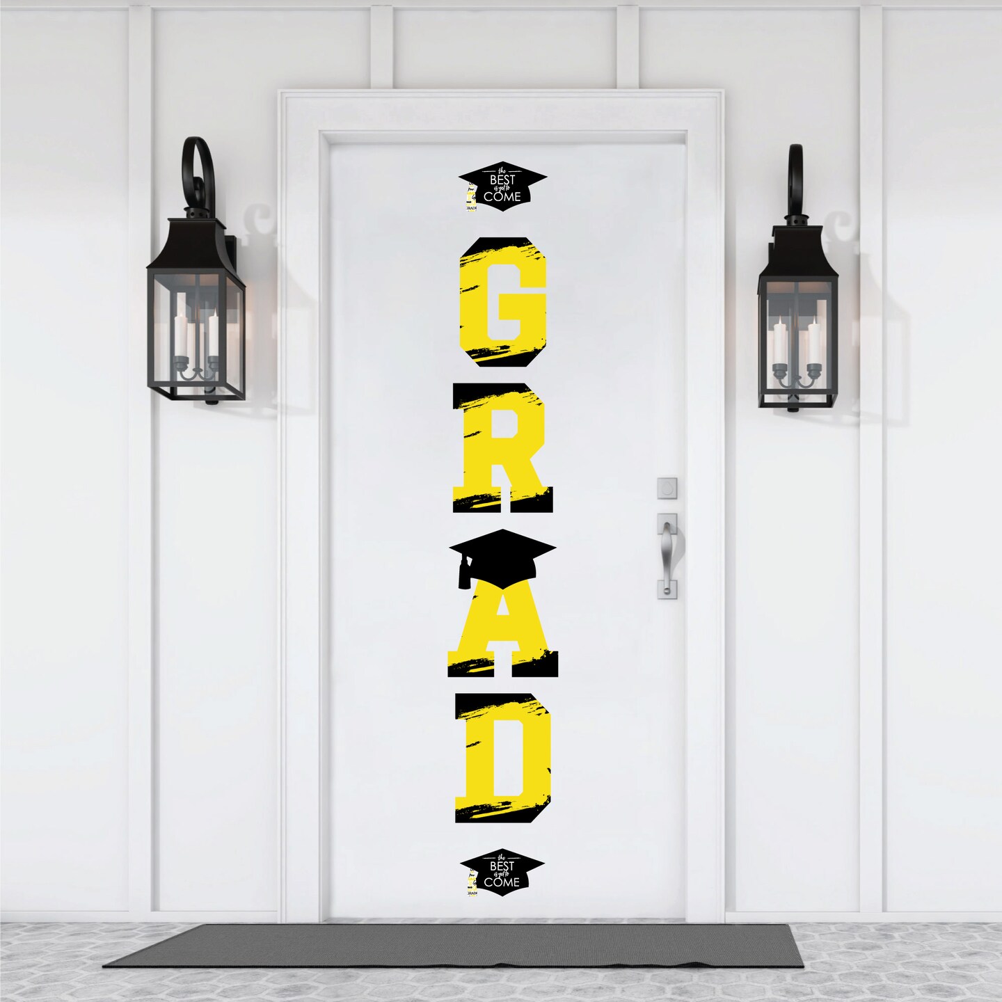 Big Dot of Happiness Yellow Graduation Party Decor - Vinyl Wall Decals ...