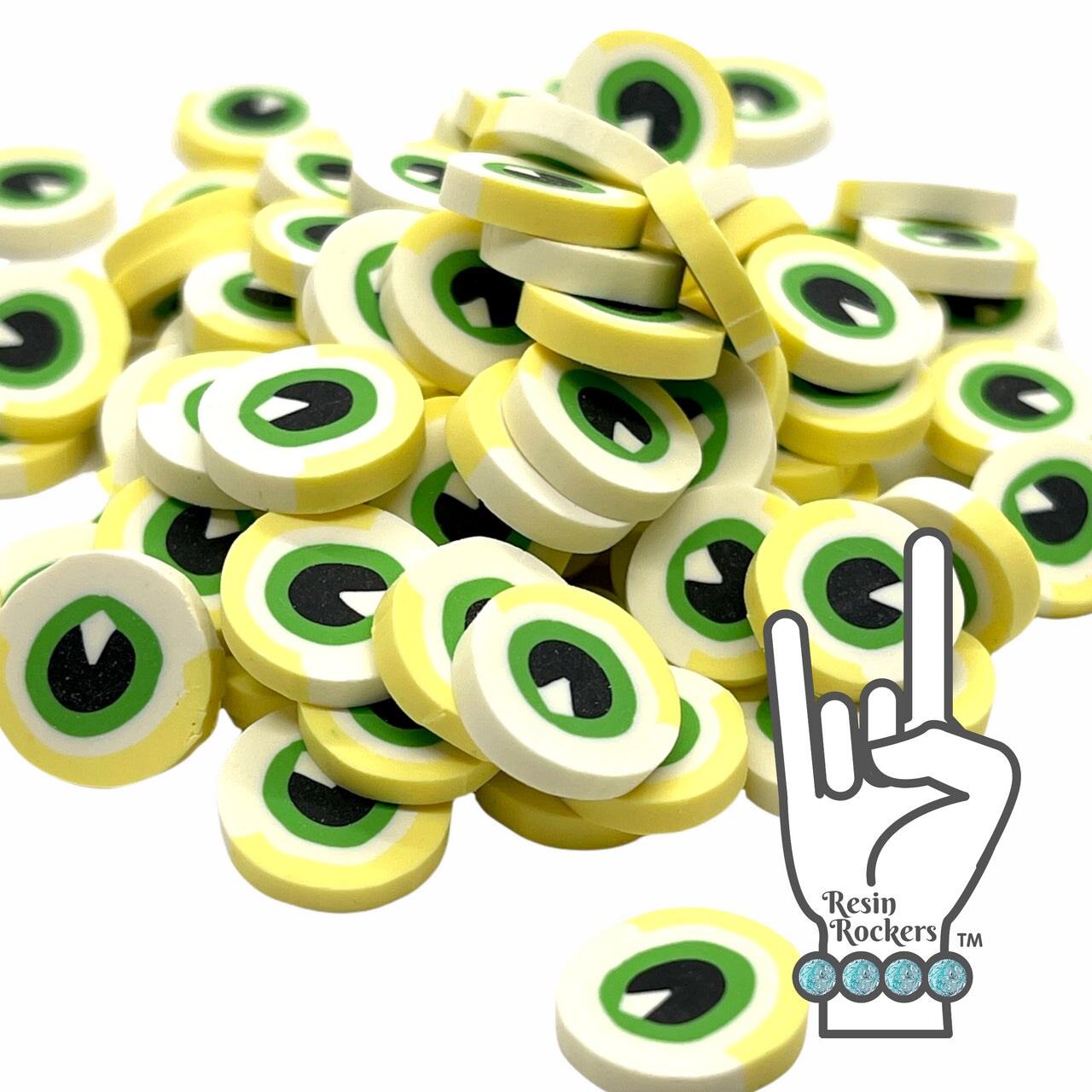 Monster Eyes 10mm Polymer Clay Pieces for Epoxy and UV Resin Art