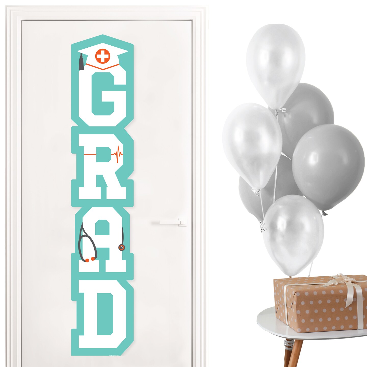 Big Dot of Happiness Medical School Graduation Banner - Vertical Shaped Banner Decorations