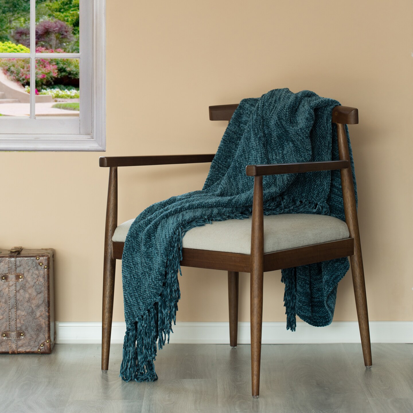 Decorative Throw Blanket - 50x60in Soft Knit with Delightful Fringe Edges for a Sophisticated and Cozy Touch to Your Living Space Lightweight, Breathable, Easy Care, Versatile, All-Season, Ideal for Lounging, Gifting