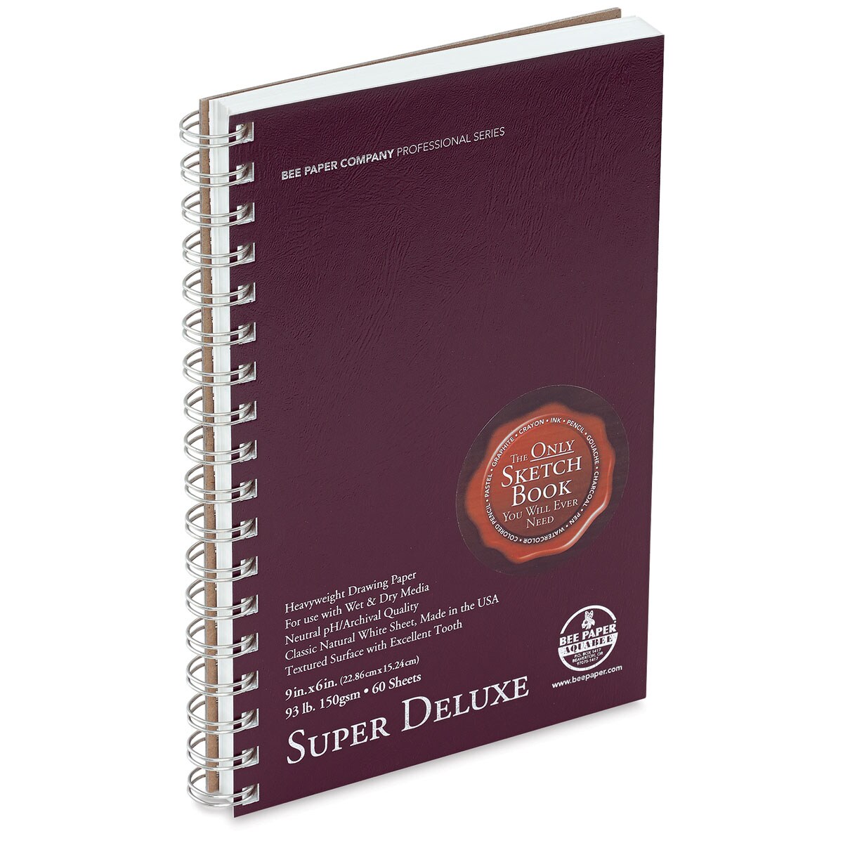 Bee Paper Aquabee Super Deluxe Sketchbook - 9" x 6", 60 Sheets