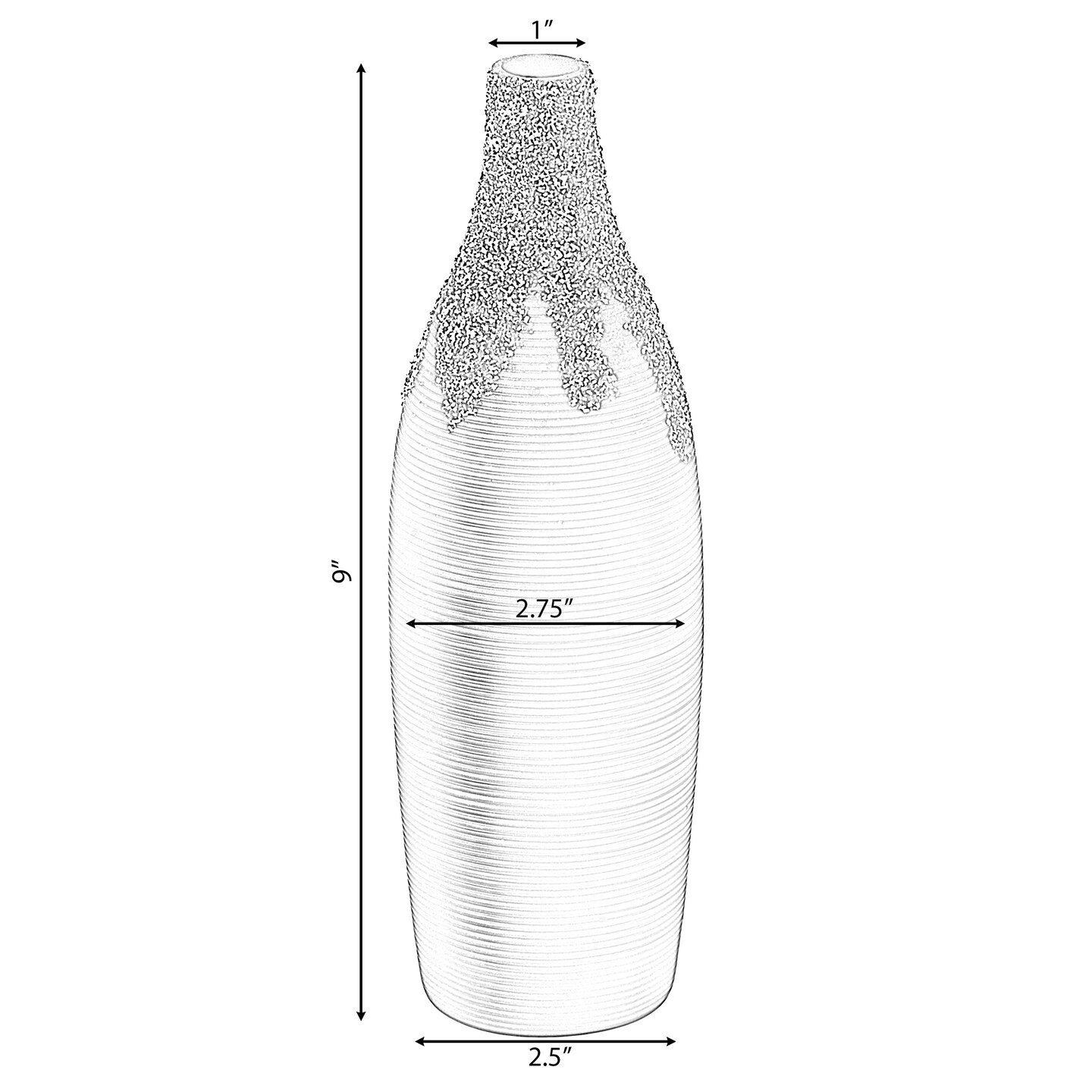 Modern Decorative Ceramic Table Vase Ripped Design Bottle Shape Flower Holder