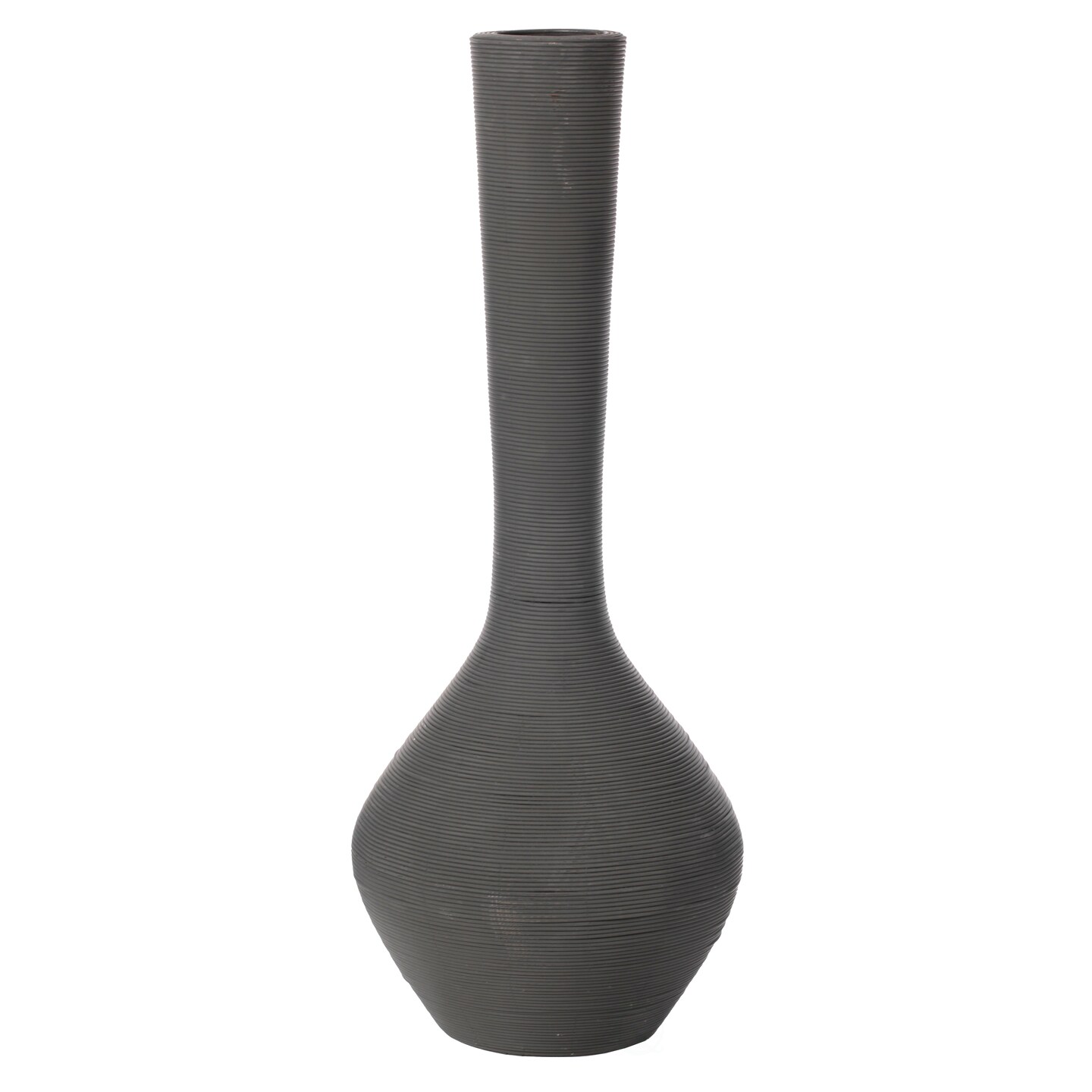 Tall Floor Vase, Modern Charcoal Grey Extra Large Floor Vase, 38-inch Trumpet Style Plastic Rope Vase, Decorative Lightweight Vase, for the Entryway, Dining Room, Living Room, or Bedroom