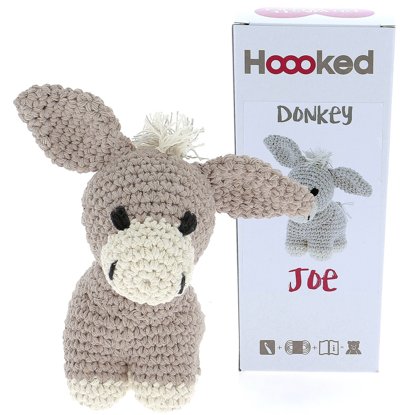 Multipack of 2 - Hoooked Donkey Joe Yarn Kit W/Eco Barbante Yarn-Taupe