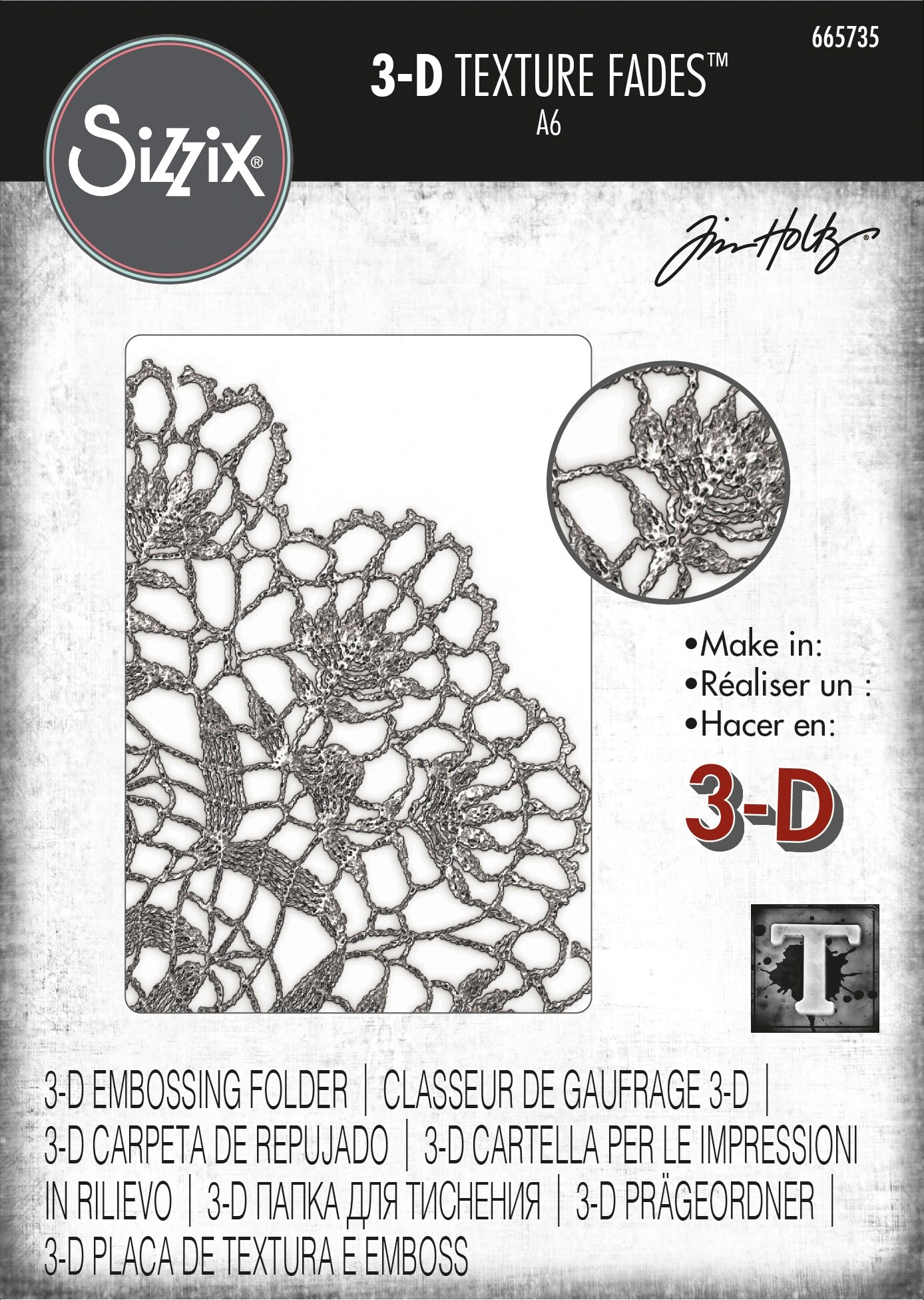 Sizzix 3D Texture Fades Embossing Folder By Tim Holtz-Doily | Michaels