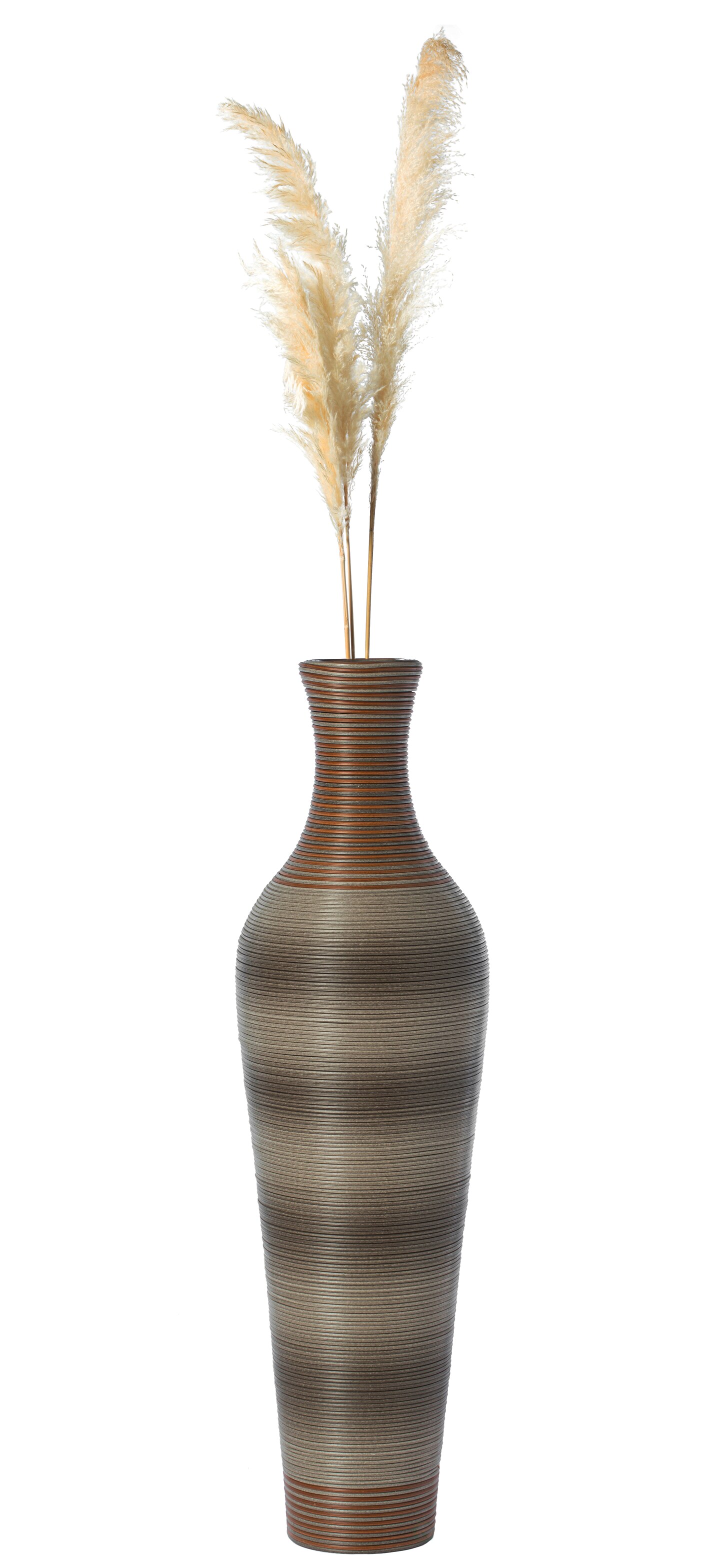 39-Inch-Tall Vase, Brown Decorative Floor Vase, Classic Neat Floor Vase Tall Freestanding Flower Holder, Artificial Rattan Vase, PVC Floor Vase, Flower Holder for Home Decor