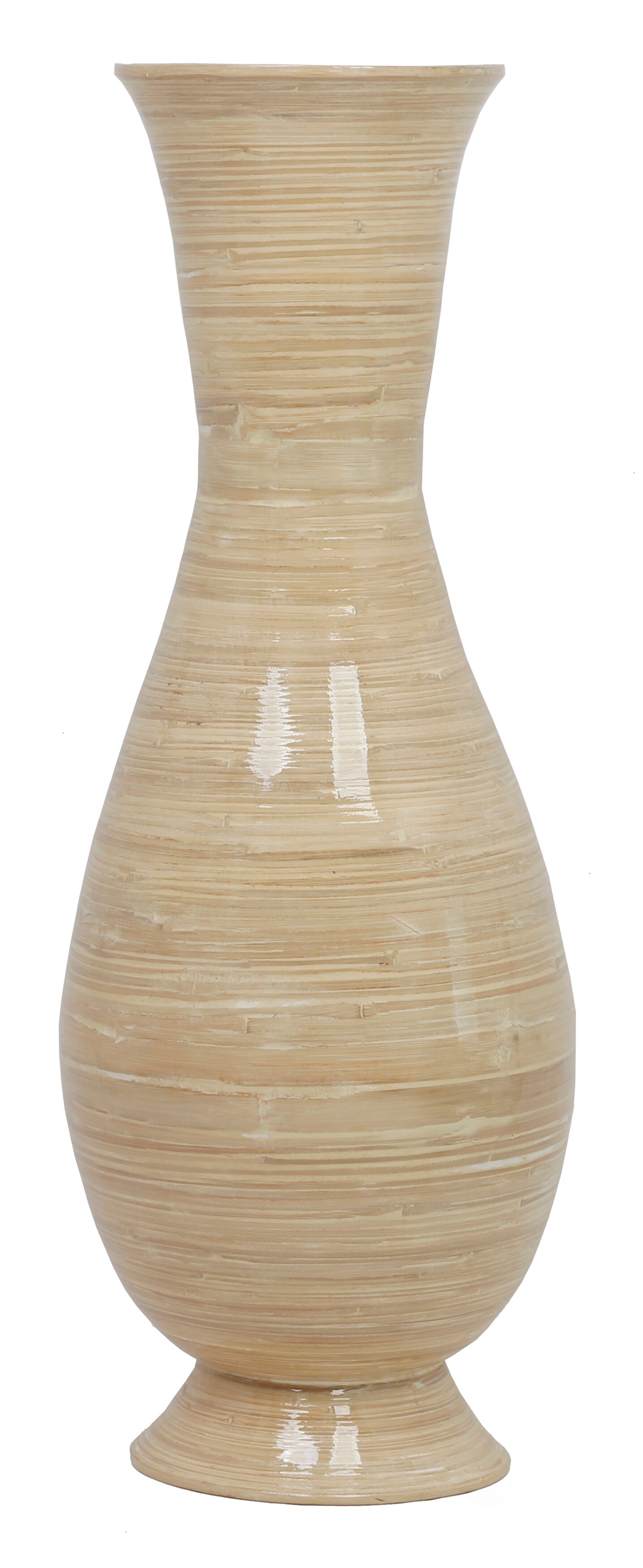 Tall Modern Decorative Floor Vase: Handmade, Natural Bamboo Finish,  Contemporary Home Décor, Handcrafted Bamboo, Elegant Interior Design,  Bamboo Craftsmanship, Statement Piece for Modern Spaces