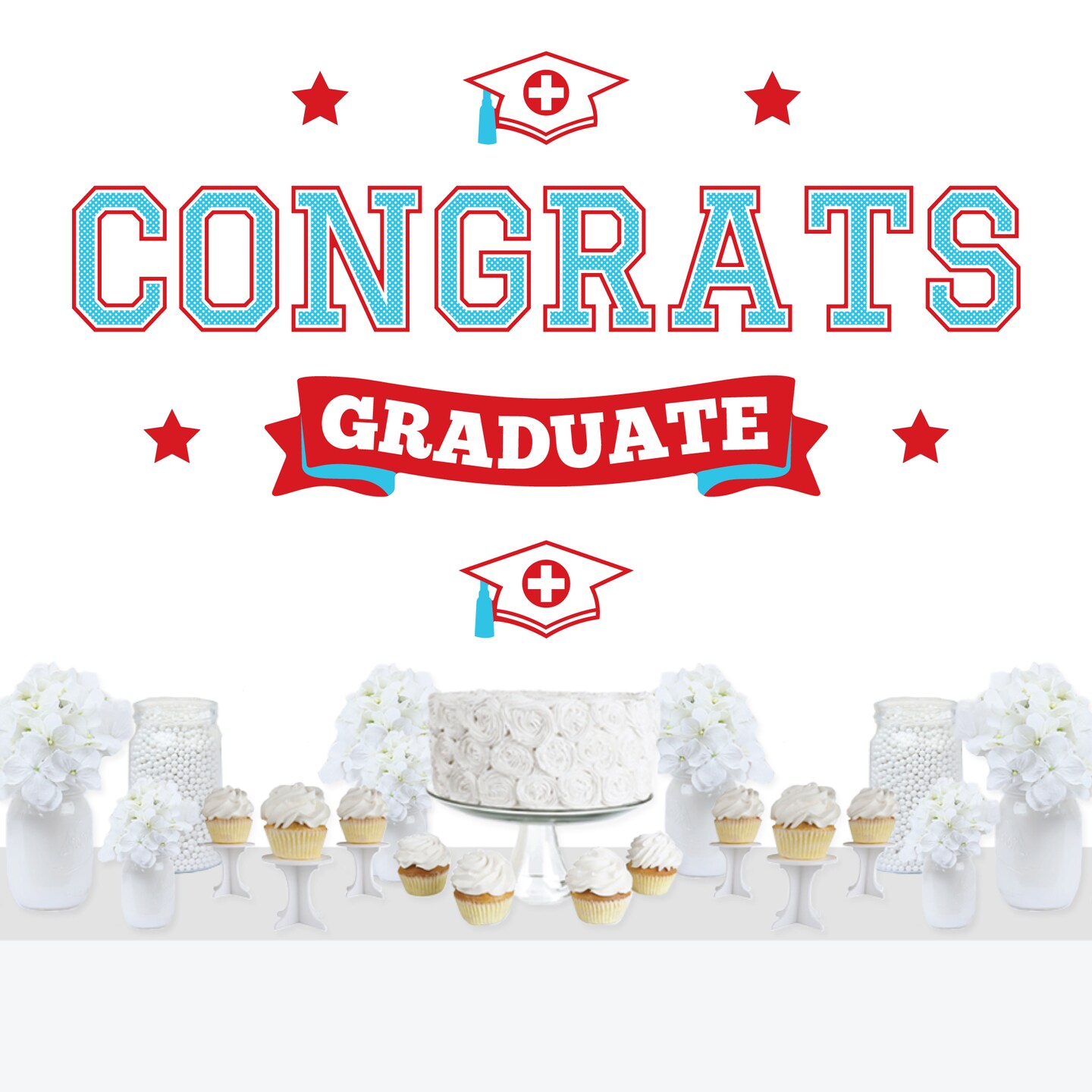 Big Dot of Happiness Nurse Graduation Party Photo Backdrop - Wall Decals