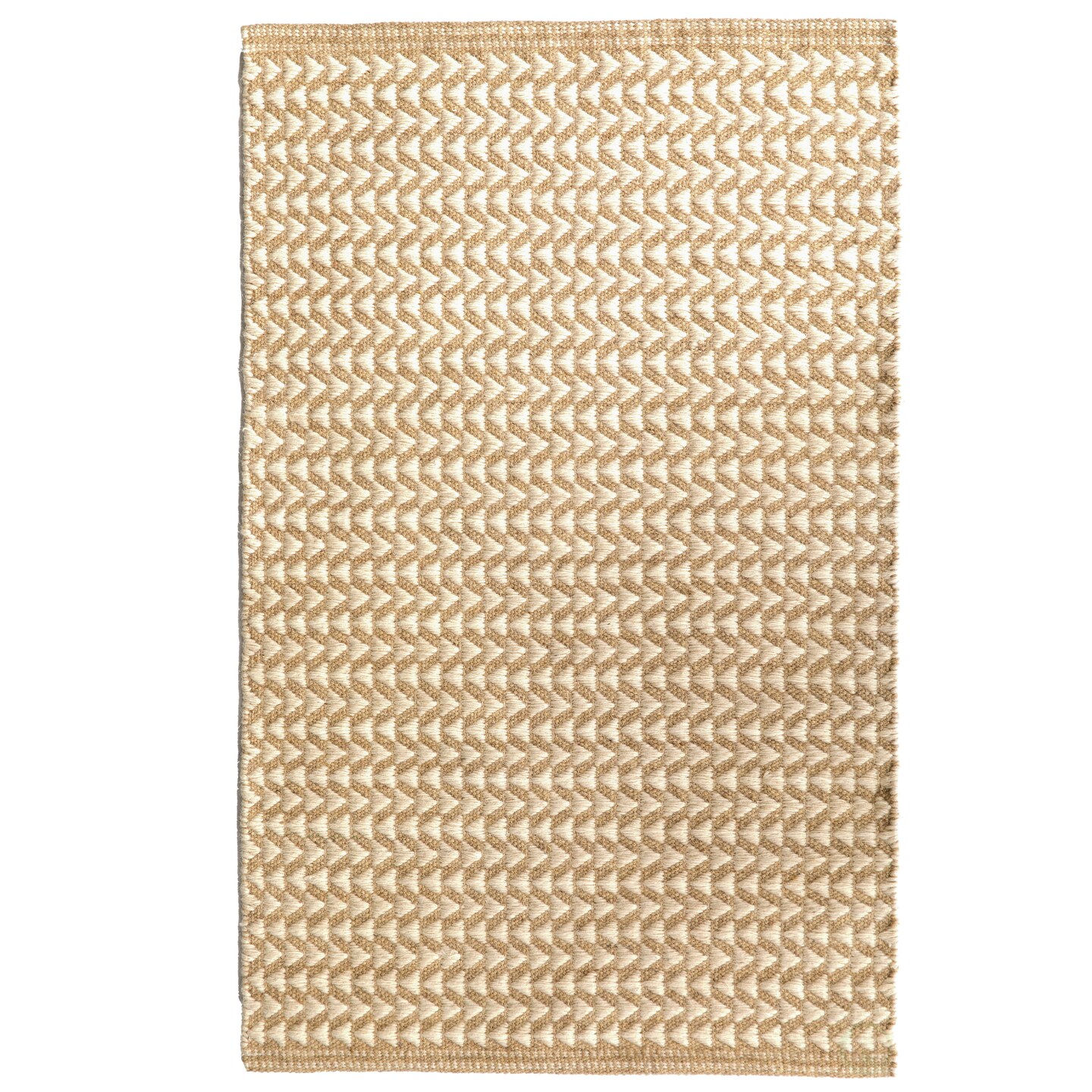 Handwoven Beige and White Geometric Wool Flatweave Kilim Rug, 2' x 3'