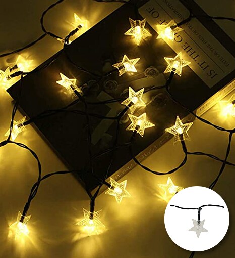 Perfect Holiday 100 LED Solar String Light - Star - Warm White