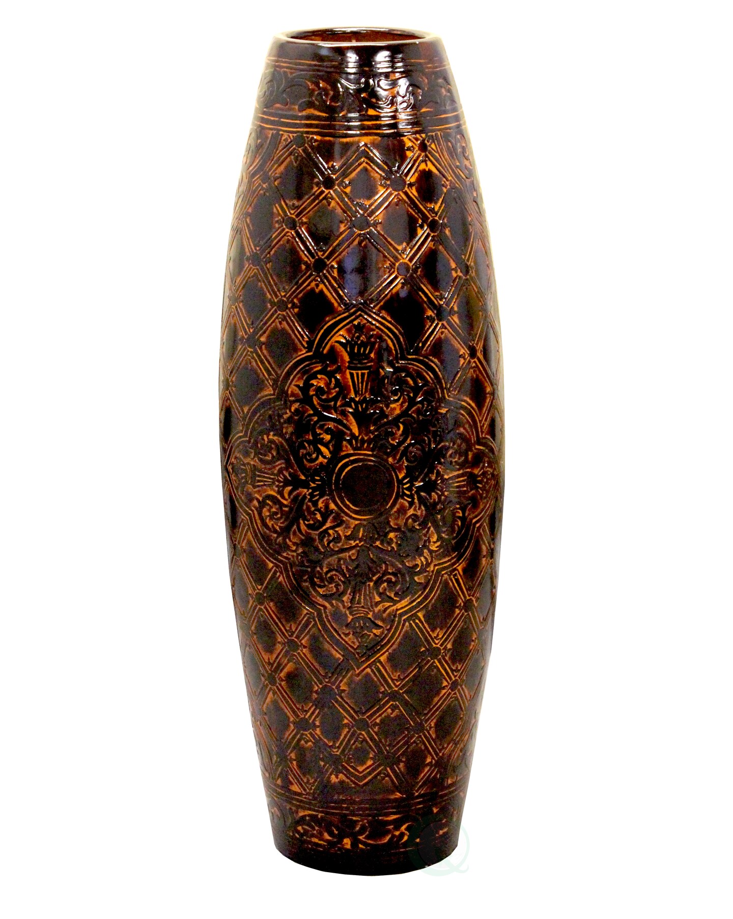 35-Inch-Tall Floor Vase, Traditional Brown Fiberglass Flower Holder Centerpiece for Living Room Decor, Large Decorative Home Interior Vase for Room Decor, Livingroom Decor Large Floor Vase