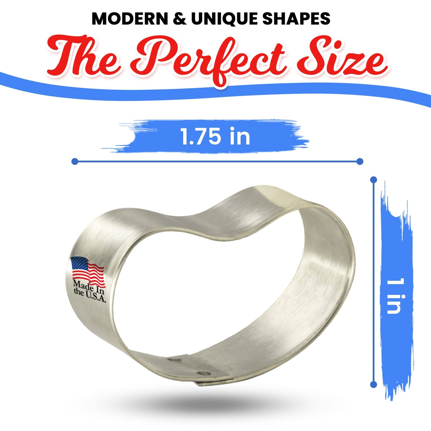 Cookiecutter.com Mini Jelly Bean Cookie Cutter 1.75 in, Tin Plate Steel, Handmade in USA