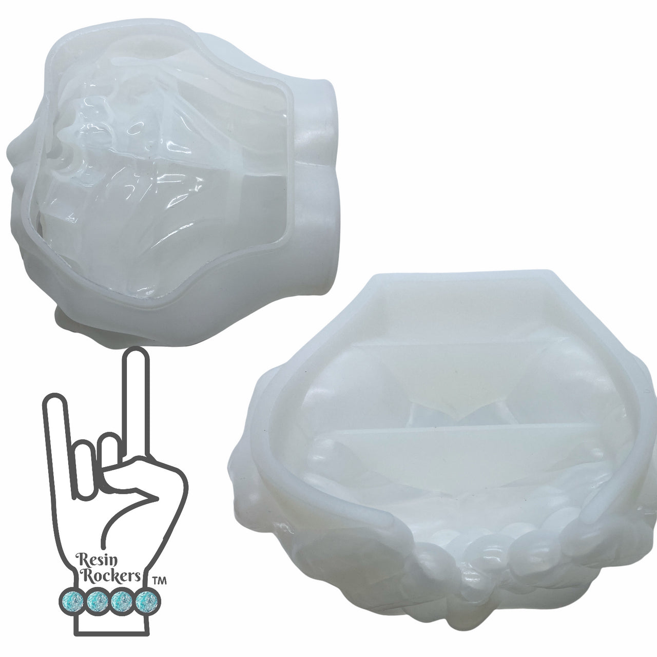 Set of 3D Cupping Hands Transparent Silicone Mold for Epoxy Resin Art