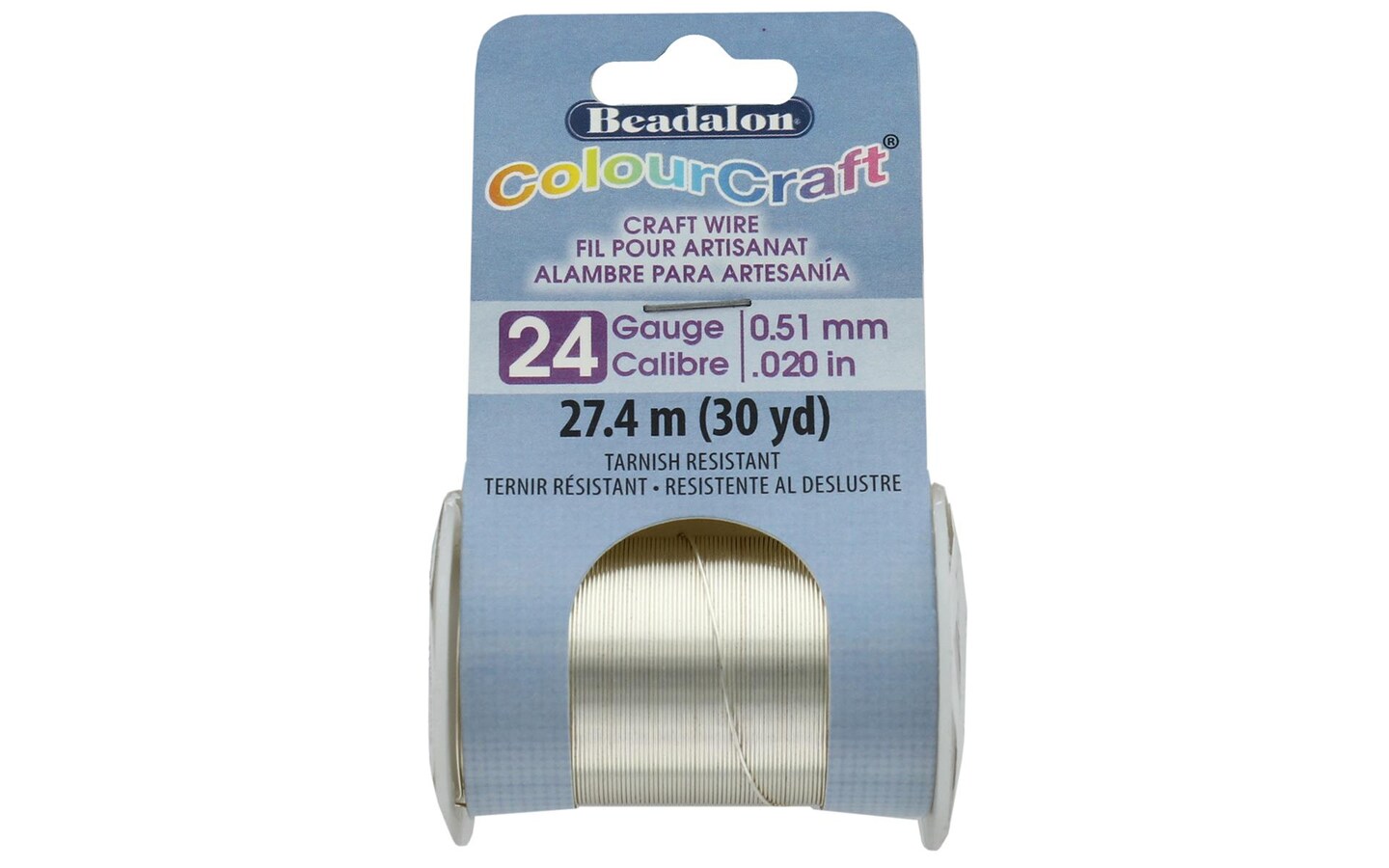 Beadalon ColourCraft Wire TR 24ga Silver 30yd