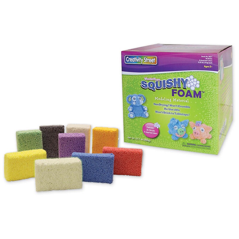 Squishy Foam&#xAE;, 9 Assorted Colors, 0.35 oz. Per Piece, 36 Pieces