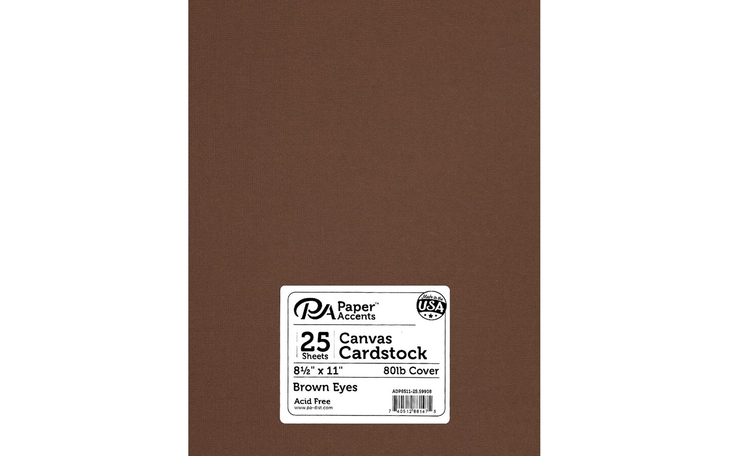PA Paper Accents Canvas Cardstock 8.5 x 11 Brown Eyes, 80lb colored  cardstock paper for card making, scrapbooking, printing, quilling and  crafts, 25 piece pack