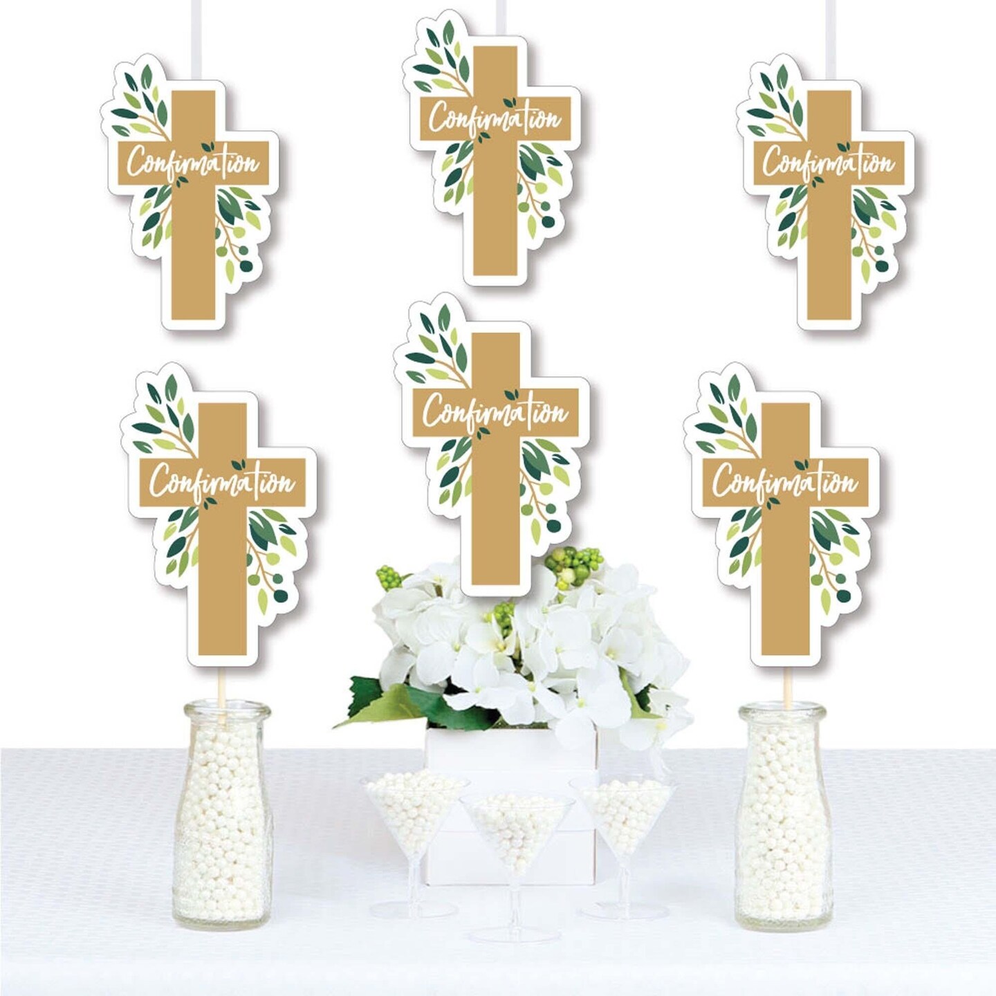 Big Dot of Happiness Confirmation Elegant Cross - Decorations DIY Religious Party Essentials - Set of 20