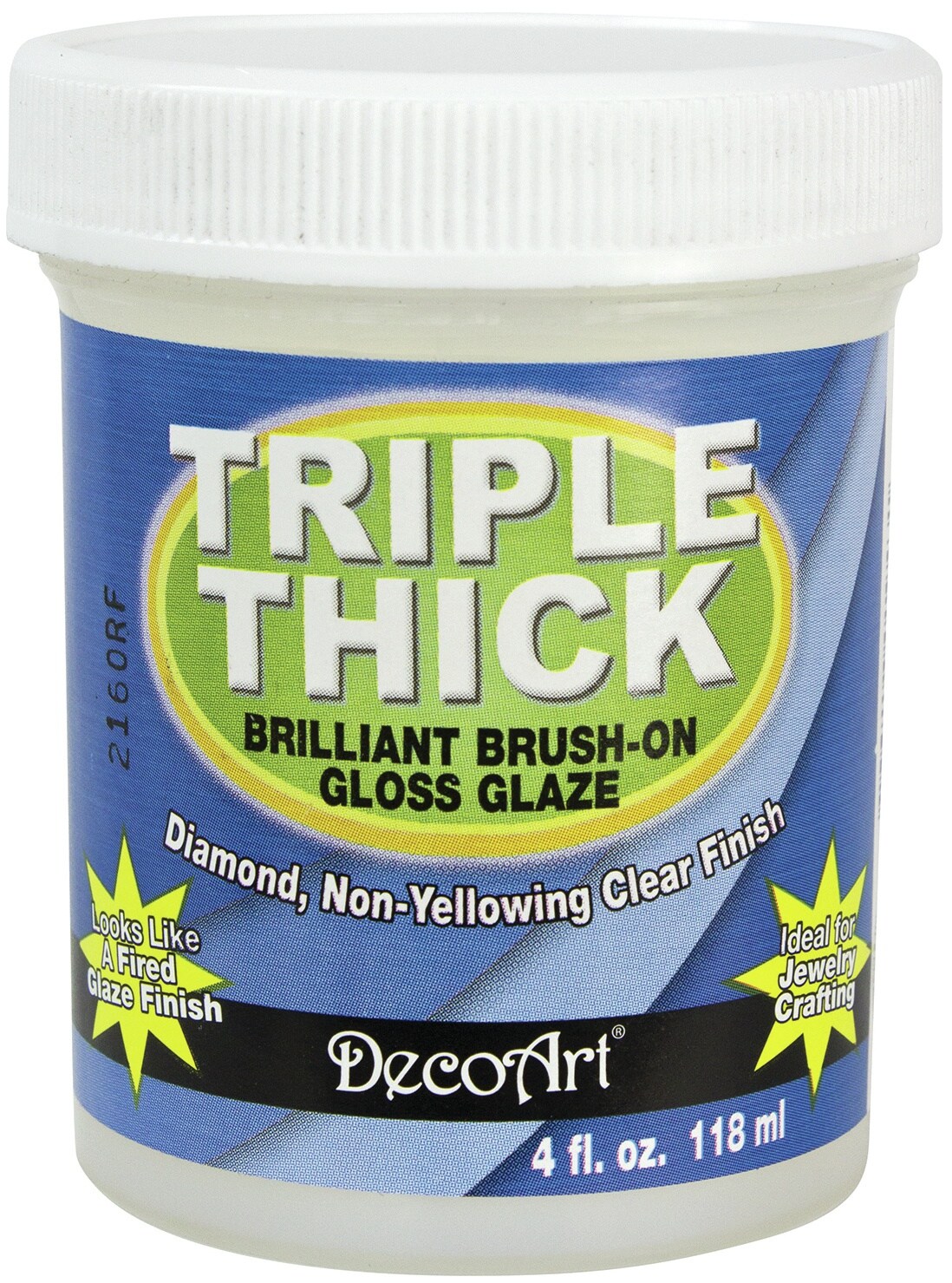 DecoArt Triple Thick Brilliant Brush-On Gloss Glaze-4oz Tub