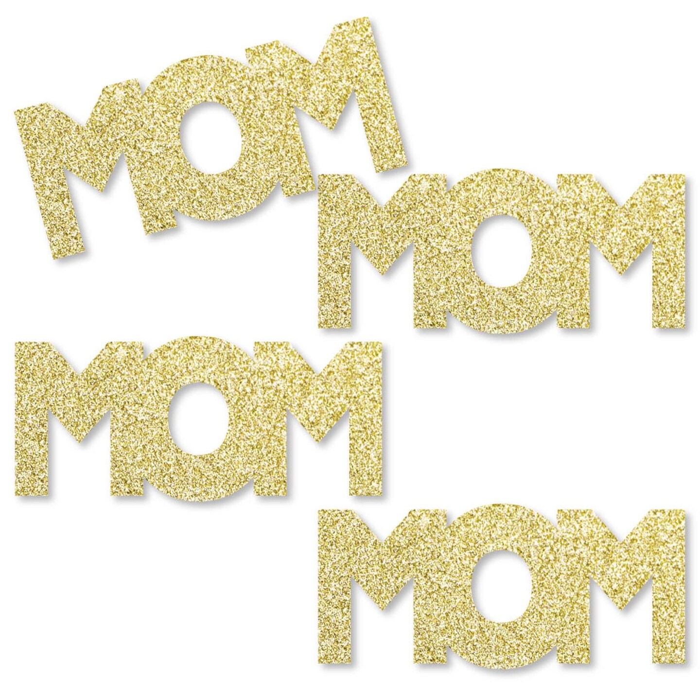 Big Dot of Happiness Gold Glitter Mom - No-Mess Real Gold Glitter Cut-Outs - Mother&#x27;s Day Confetti - Set of 24