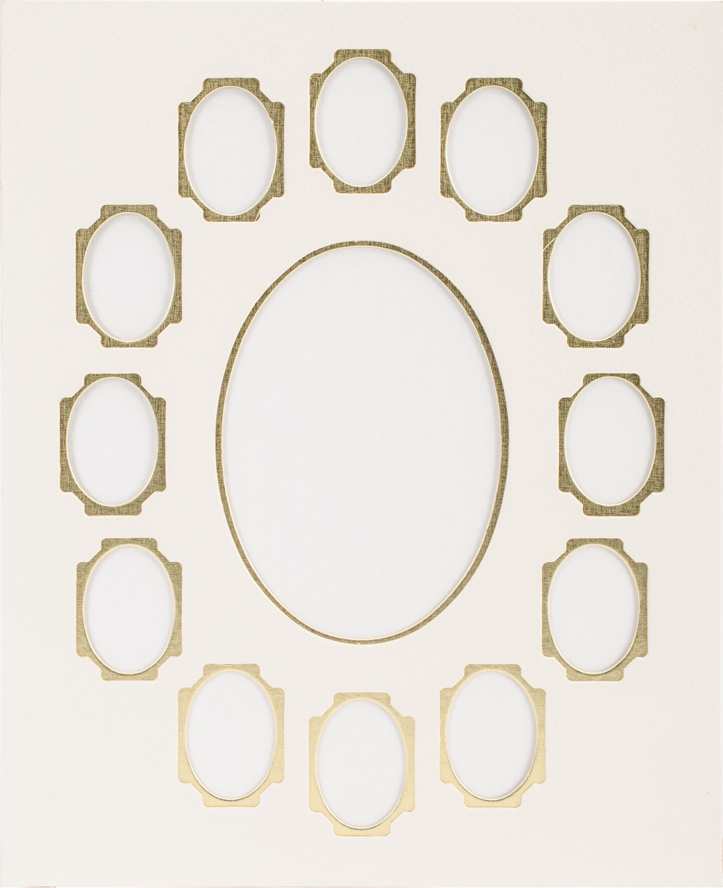Callen Photo Mat 11"X14" Double W/Multiple Openings-Ivory W/Gold