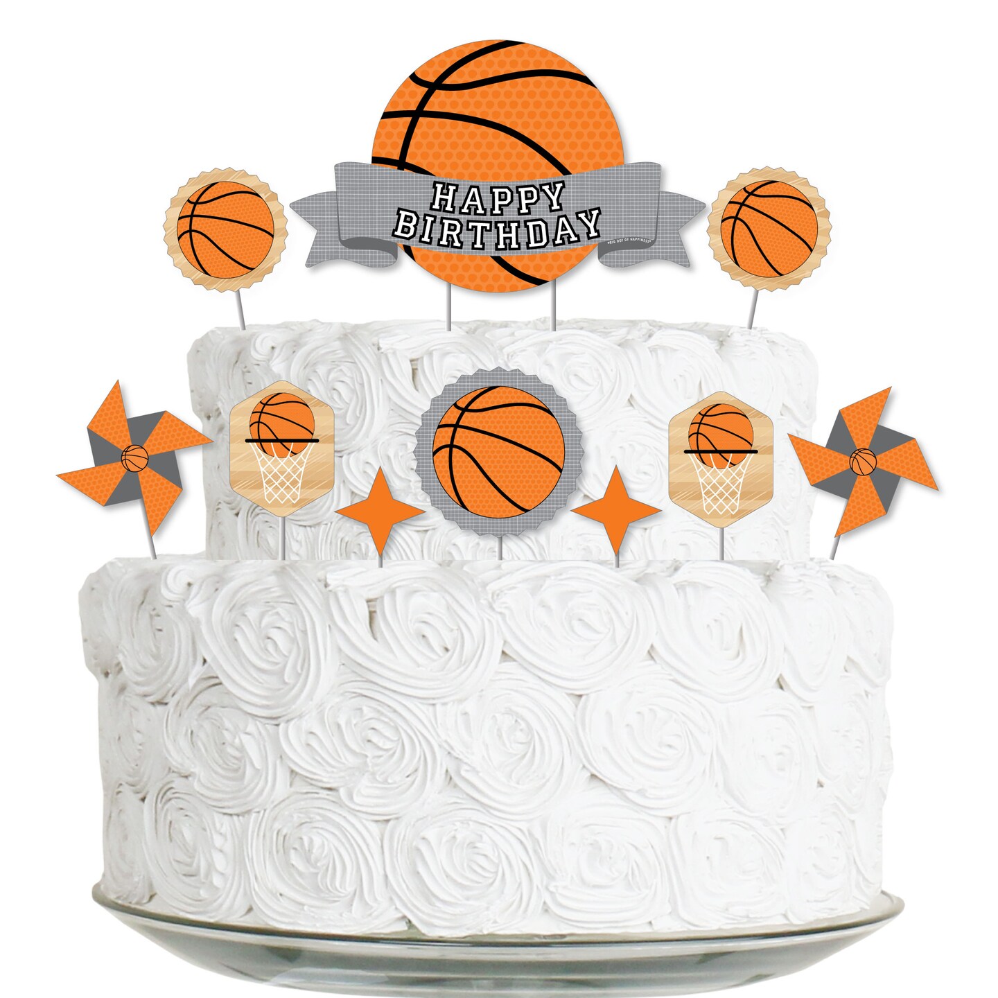 Big Dot of Happiness Nothin' but Net - Basketball - Birthday Party Cake  Decorating Kit - Happy Birthday Cake Topper Set - 11 Pieces | Michaels