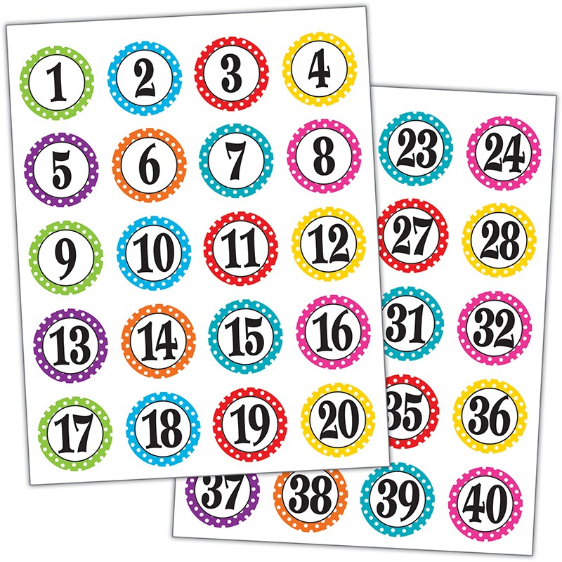 Polka Dots Numbers Stickers, Pack of 120 | Michaels