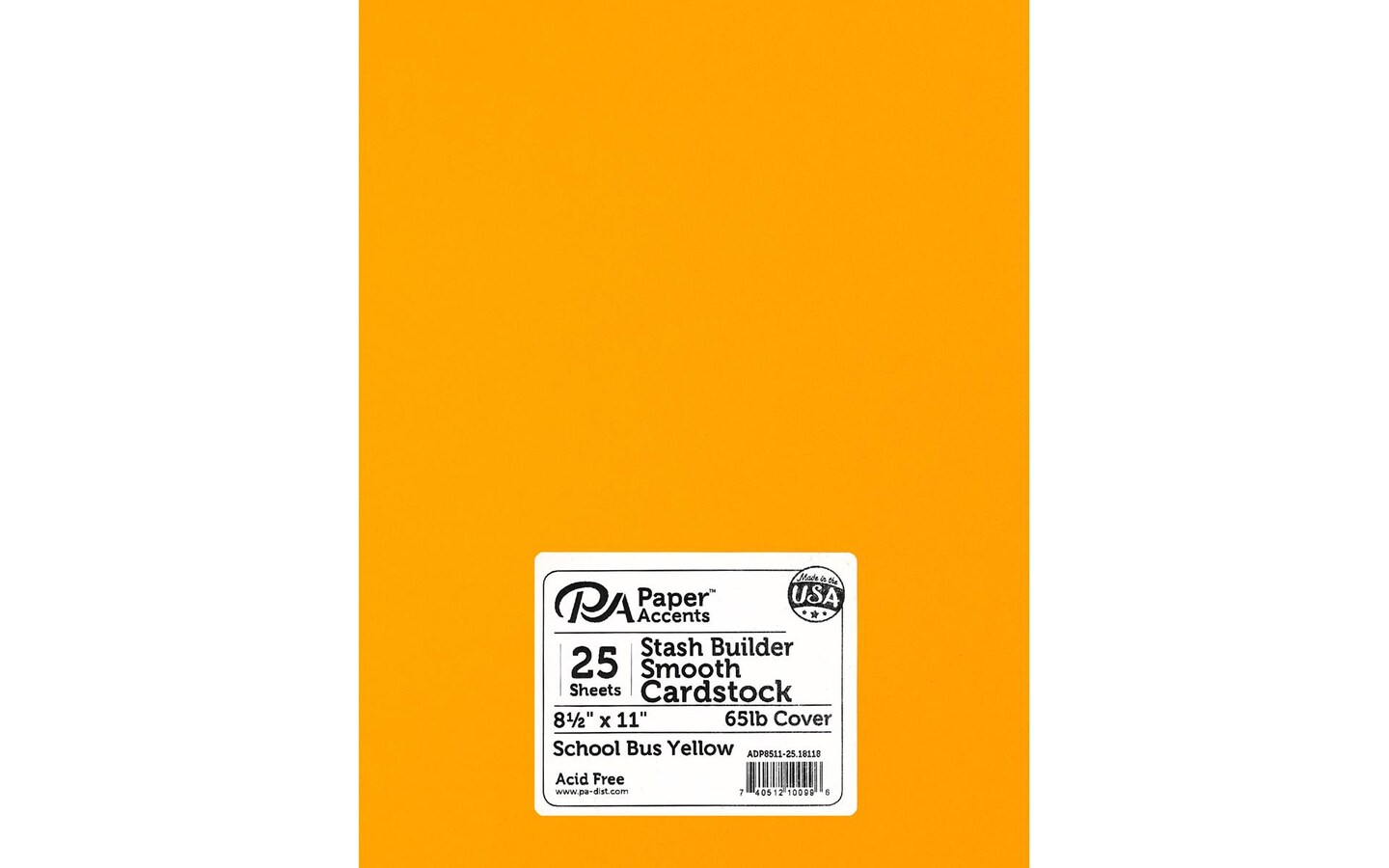 Paper Accents Cardstock 65 lb School Bus Yellow Stash Builder, 8.5" x 11" Michaels