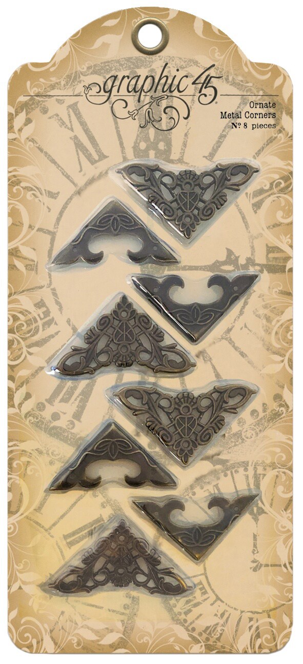 Graphic 45 Staples Ornate Metal Corners-
