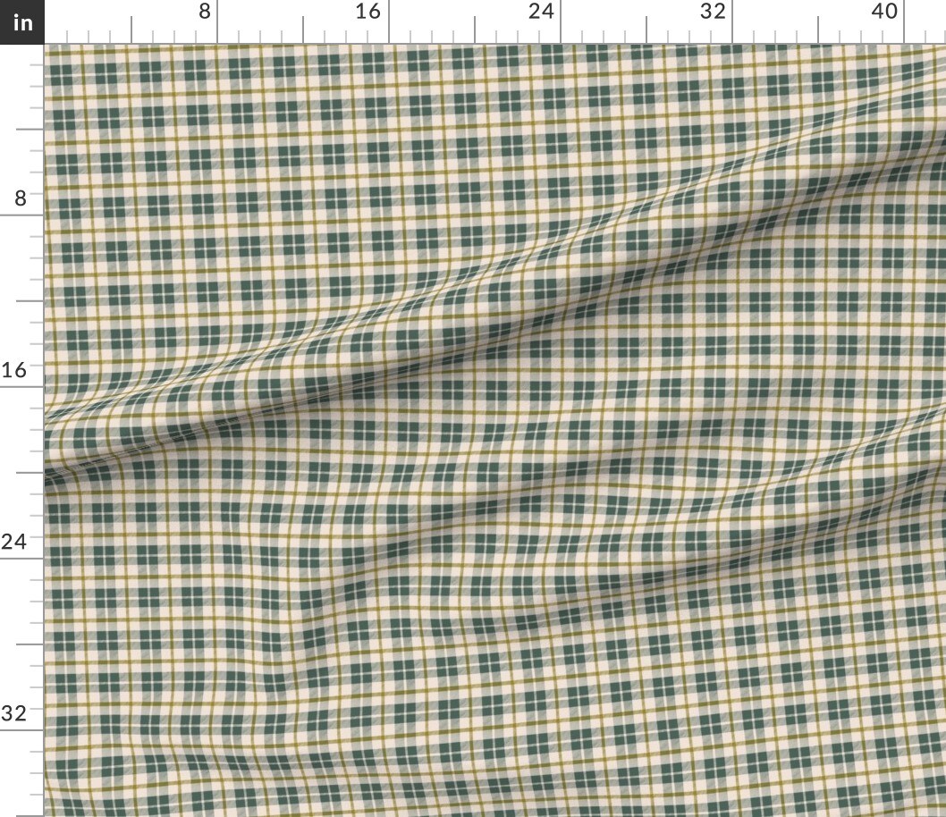 Various Fabrics by the Yard or Fat Quarter Plaid Tartan Green Golfing Classic Traditional Custom Printed Fabric by Spoonflower