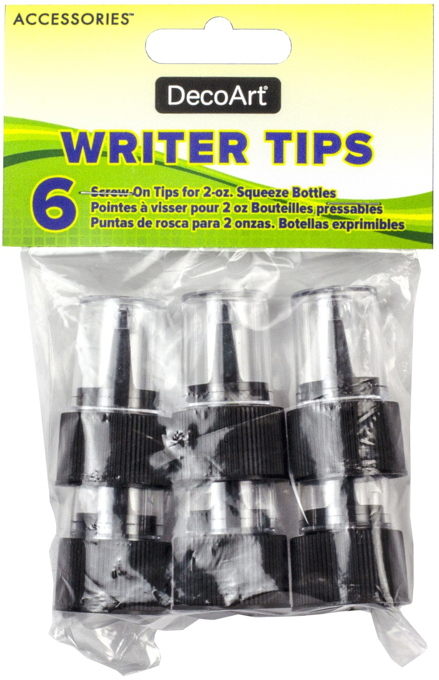 DecoArt Accessories Writer Tips 6/Pkg-For 2oz Bottles