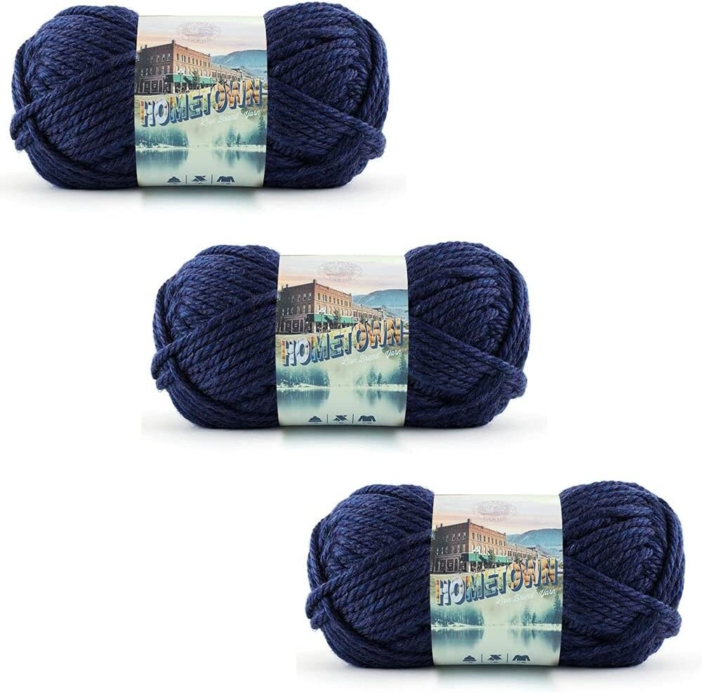 (Pack of 3) Lion Brand Hometown Yarn-San Diego Navy