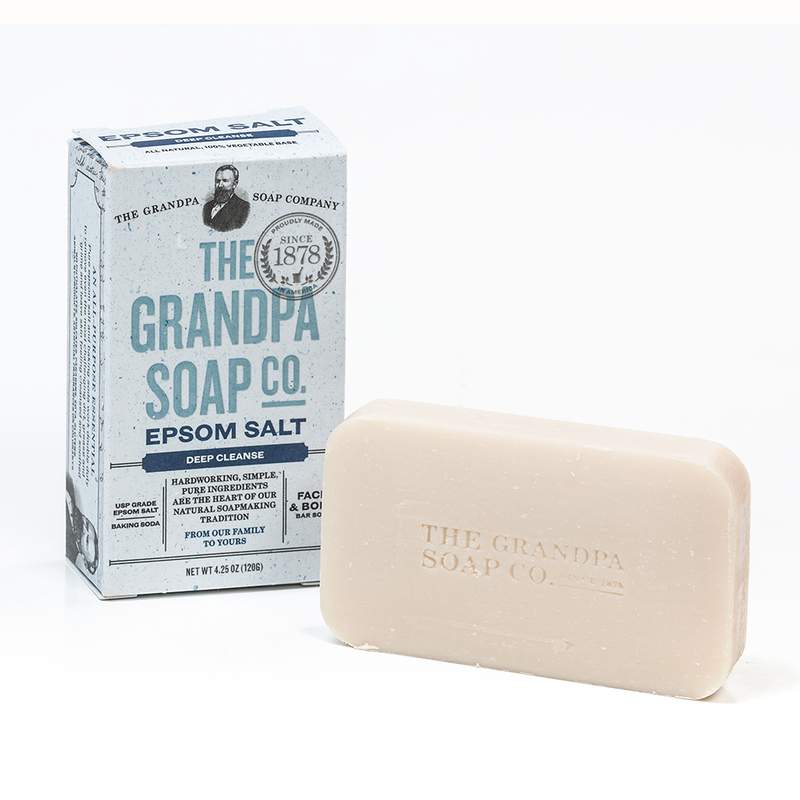 The Grandpa Soap Company Epsom Salt Soda Deep Cleanse Bar Soap 4.25 Oz Pack of 3
