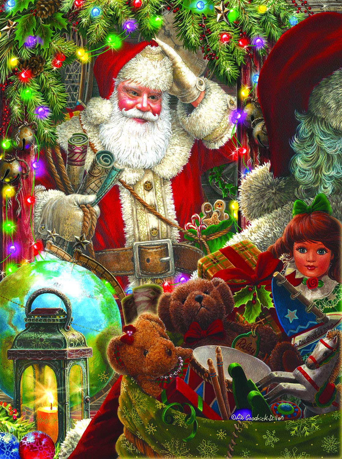 Sunsout Ready to Go Santa 1000 pc  Christmas Jigsaw Puzzle 59714