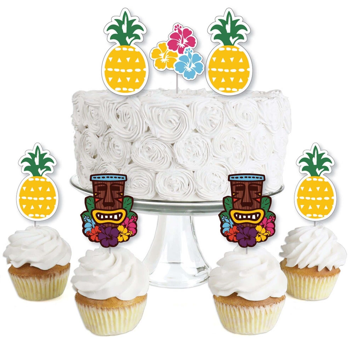 4Pcs Hawaiian Flamingo Cupcake Toppers Cake Decorations Pineapple Tropical  Theme Aloha Luau Kids Baby Shower Party Supplies - AliExpress