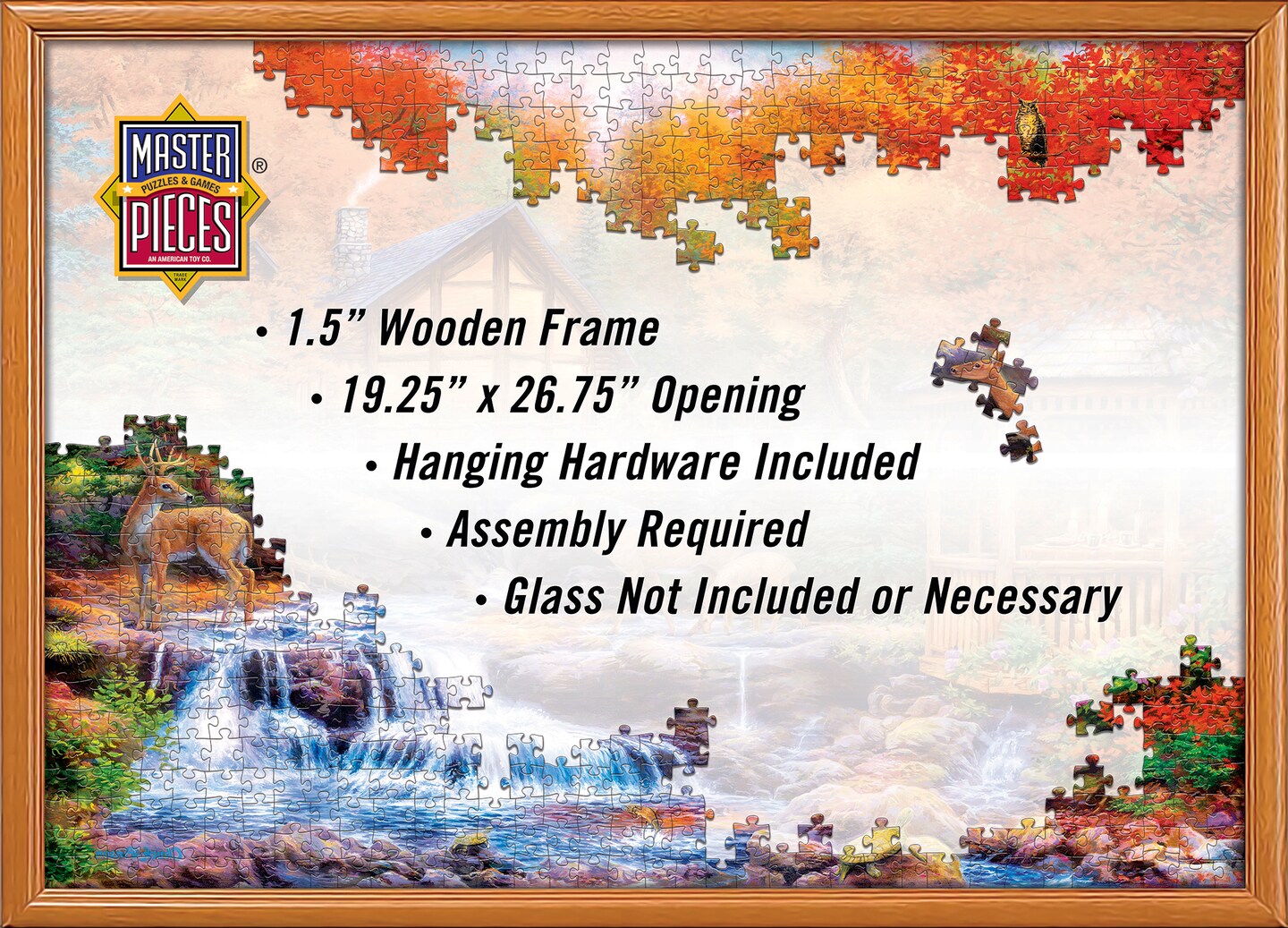 MasterPieces Accessories - Natural Wood Puzzle Frame for 1000 Piece Puzzles  19.25x26.75